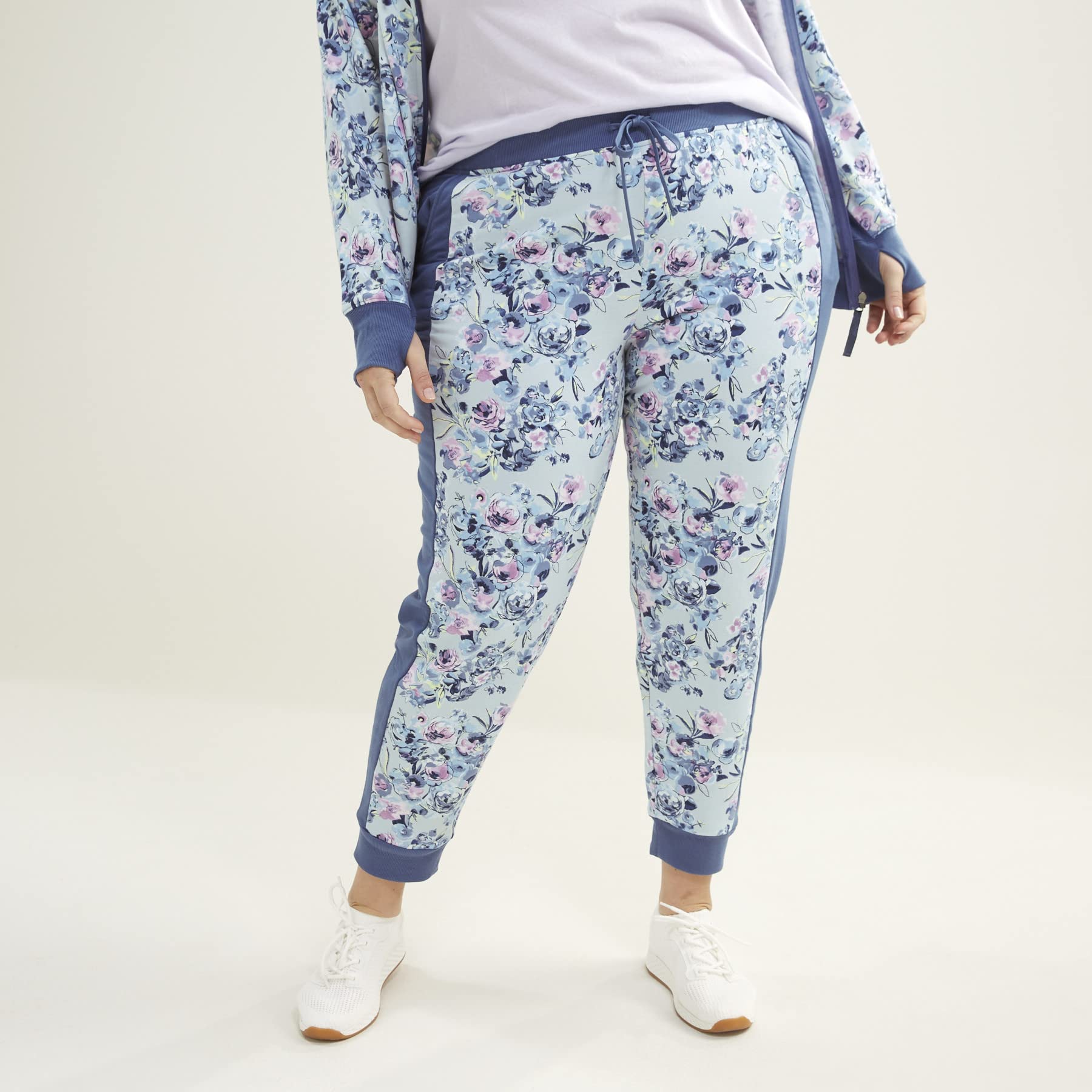 Vera Bradley Women's Active French Terry Jogger Pants with Pockets - Stylish Color-Blocked Lounge Pants for Yoga, Running & Casual Wear