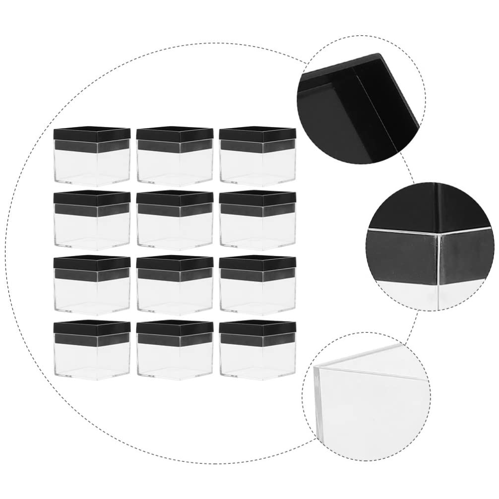 ULTECHNOVO 12-Piece Clear Jewelry Display Case Set - Square Transparent Storage Box for Jewelry, Minerals & Collectibles - Perfect for Retail Stores, Home Organization & Showcase Displays
