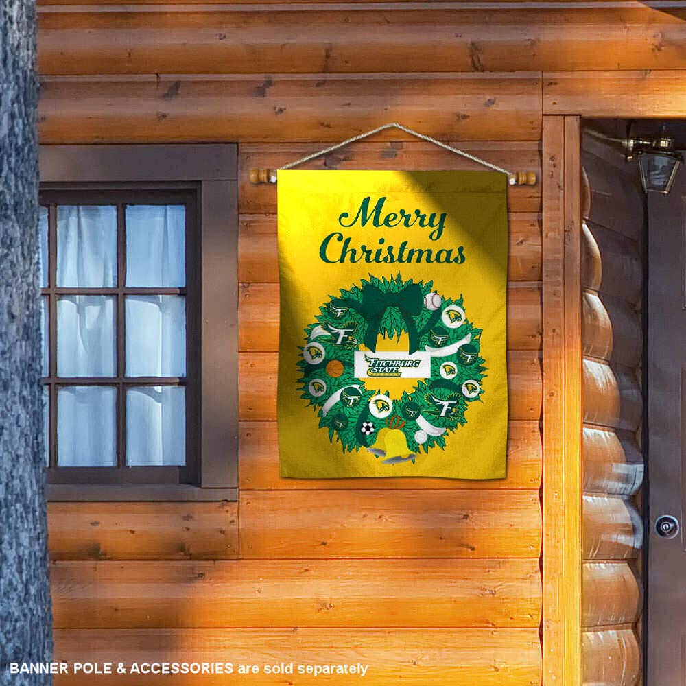 Fitchburg Falcons Happy Holidays Christmas Banner Flag - Perfect for Home Decor, Party Supplies & School Spirit Events