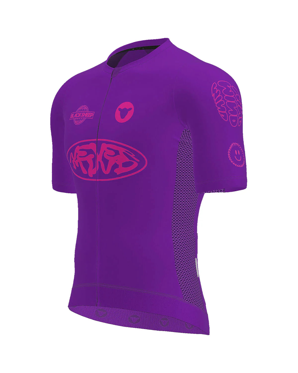 Black Sheep Men's Team SS Jersey - Never Mind Purple | Breathable & Lightweight Performance Shirt for Cycling, Running & Outdoor Sports