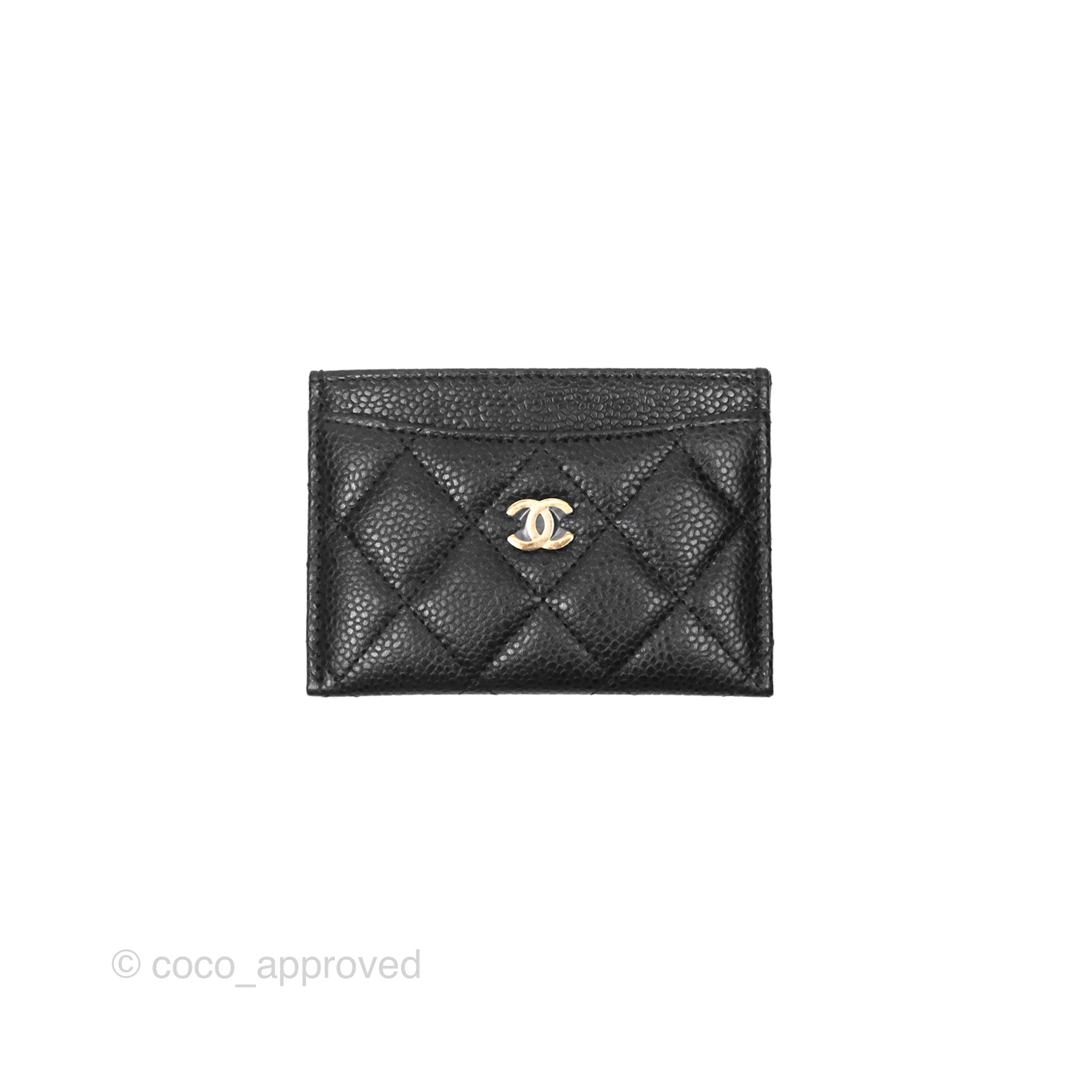 Chanel Classic Flat Card Holder in Black Caviar Leather with Gold Hardware - Luxury Wallet for Women, Perfect for Everyday Use & Gift Giving