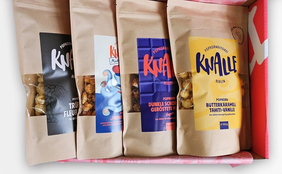 Delicious Caramel Popcorn - Sweet & Crunchy Movie Snack - 8x100g Bags - Better Than Theater Popcorn - Perfect for Movie Nights, Parties & Gifts