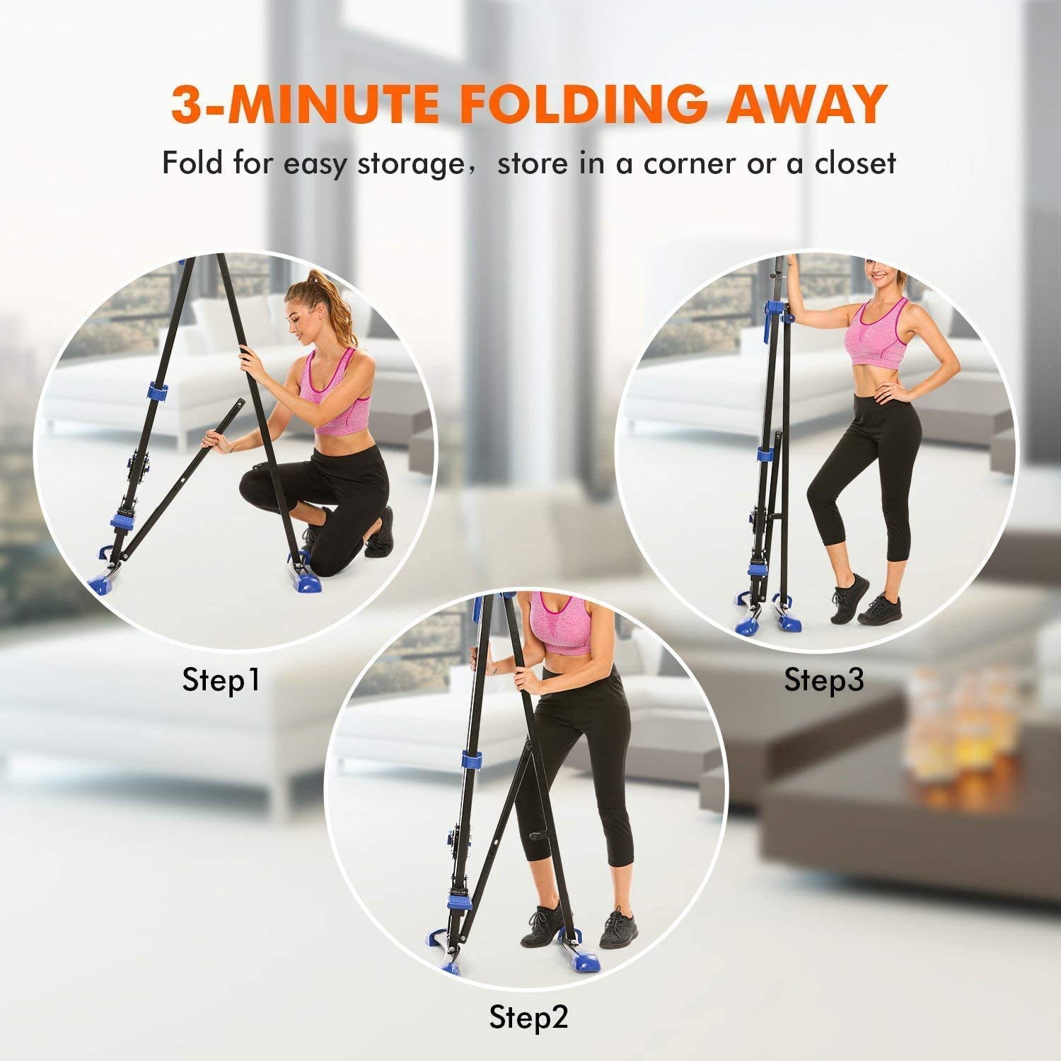 Upgraded Folding Vertical Climber Machine - Full Body Cardio Workout Equipment for Home Gym | Stair Stepper Exercise Machine for Weight Loss & Toning | Perfect for Small Spaces & Apartment Workouts