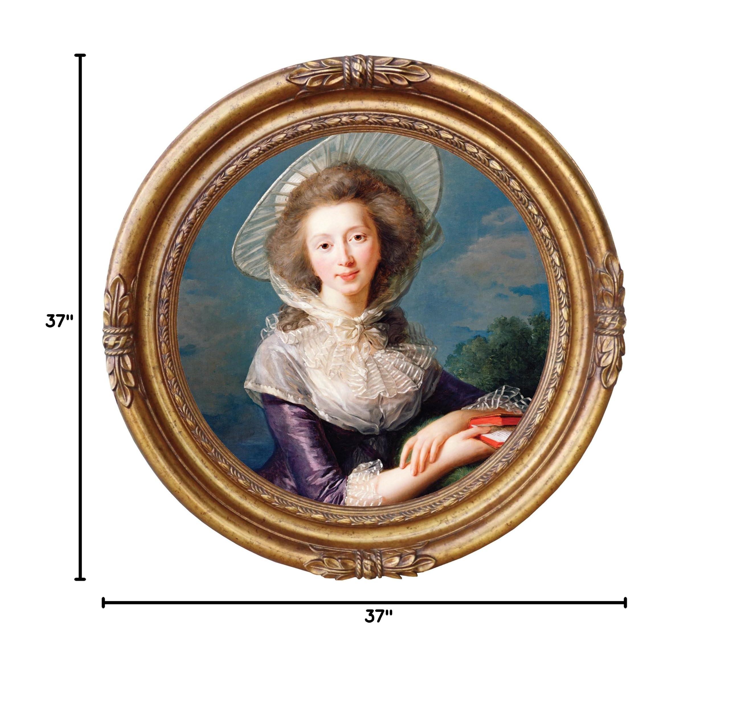 Design Toscano Vicomtesse de Vaudreuil 1785 French Portrait Canvas Art Reproduction - Medium Size Wall Decor for Living Room, Bedroom & Office