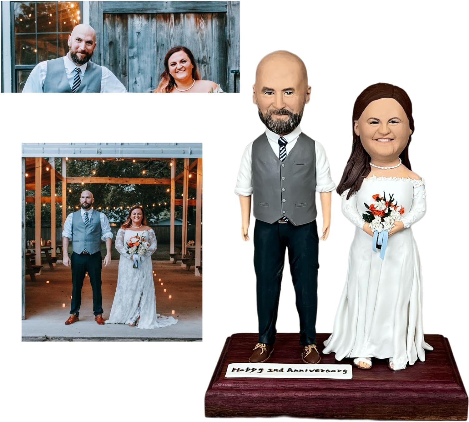 Custom Bobbleheads - Unique Handmade Personalized Figurines with Full Body Customization & Sturdy Wooden Base - Perfect Graduation Gifts, Wedding Favors, Anniversary Presents & Office Decor