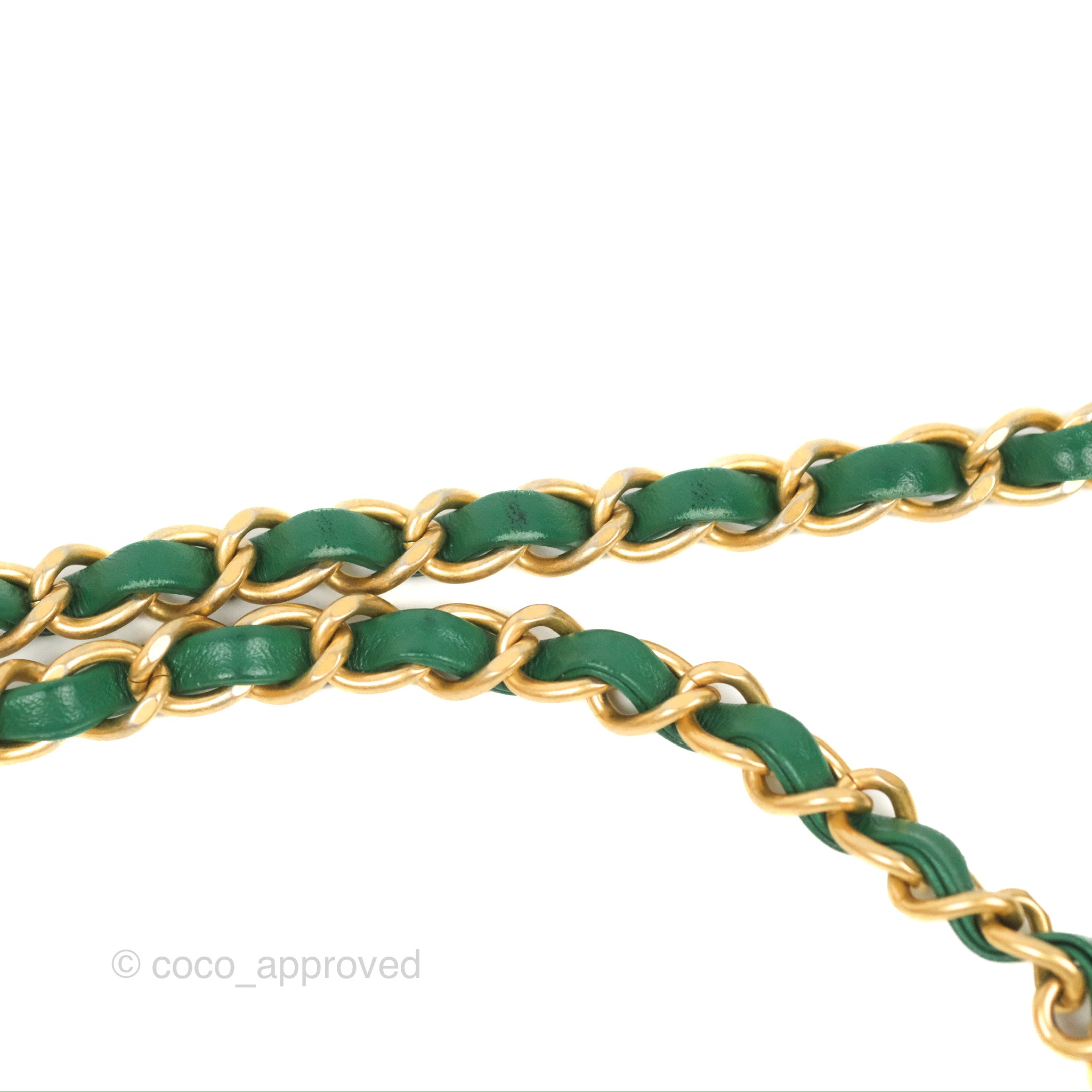Chanel Chain Infinity Top Handle Bag - Green Lambskin Leather with Aged Gold Hardware - Luxury Crossbody Shoulder Bag for Women, Perfect for Parties, Weddings & Evening Events