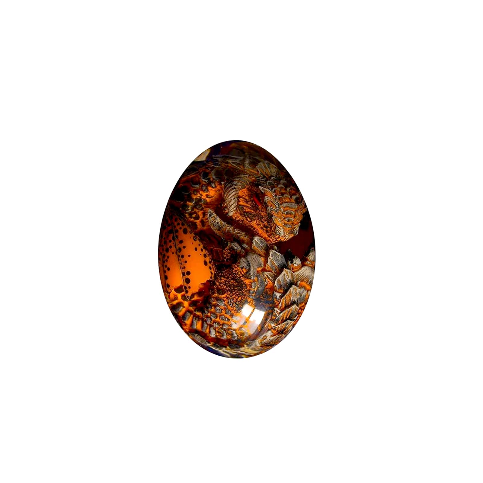 JSYYY Handmade Red Lava Dragon Egg - Crystal Clear Resin Dragon Statue Decor, Unique Dragon Egg Sculpture for Home & Office Display, Perfect Gift for Fantasy Lovers & Collectors | Feng Shui Decor, D&D Gaming Accessory, Anime Room Decoration