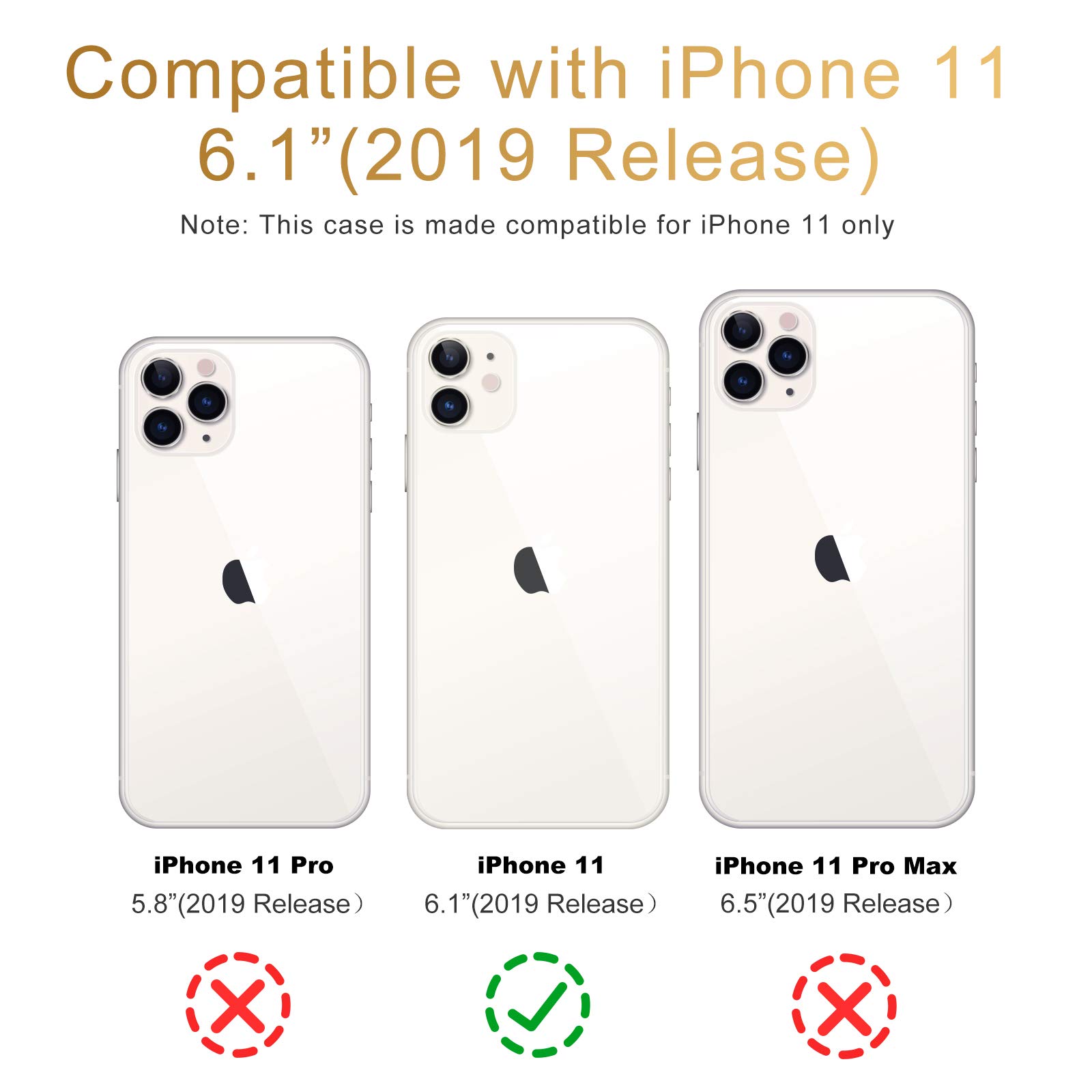 FANXI Shockproof Cute Teddy Bear Phone Case for iPhone 11 - Protective 6.1 Inch Cover for Men, Boys & Kids (Black) | Perfect Gift for Birthday, Christmas & Daily Use
