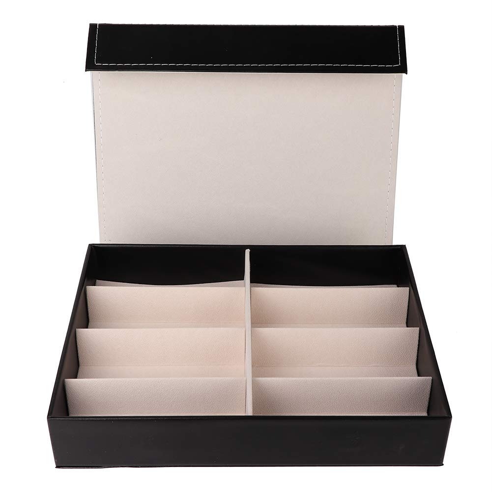 8 Grid Leather Sunglass & Jewelry Storage Organizer - Eyeglass Display Case for Rings, Earrings - Perfect for Travel, Home Decor & Retail Store Display