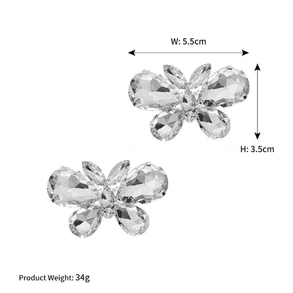 Crystal Shoe Clips for High Heels - Butterfly Rhinestone Shoe Accessories for Wedding, Bridal & Party | DIY Shoe Decorations for Special Occasions & Craft Projects