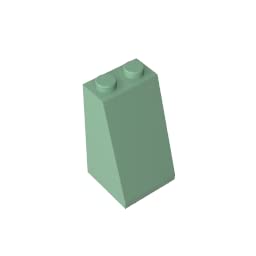 Eske Kouri Gobricks GDS-1404 200-Piece Building Blocks Set - 2x2x3 Slope 75 Bricks with Solid Studs, Compatible with Lego 98560 - Sand Green (048) - Creative Construction Toy for Kids, STEM Learning & DIY Projects - Perfect for MOC Models, Architecture Designs & Educational Play