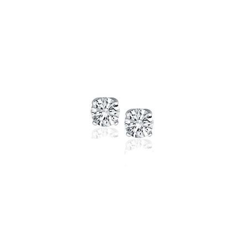 14K White Gold Diamond Stud Earrings (1/4 cttw) - Classic 4 Prong Setting for Everyday Wear & Special Occasions