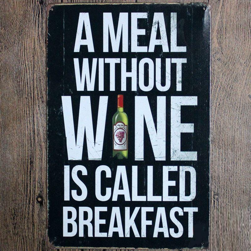 Funny Wine Posters - Vintage Metal Tin Sign Wall Art for Home Bar, Pub & Kitchen Decor - Perfect for Wine Lovers & Gift Giving