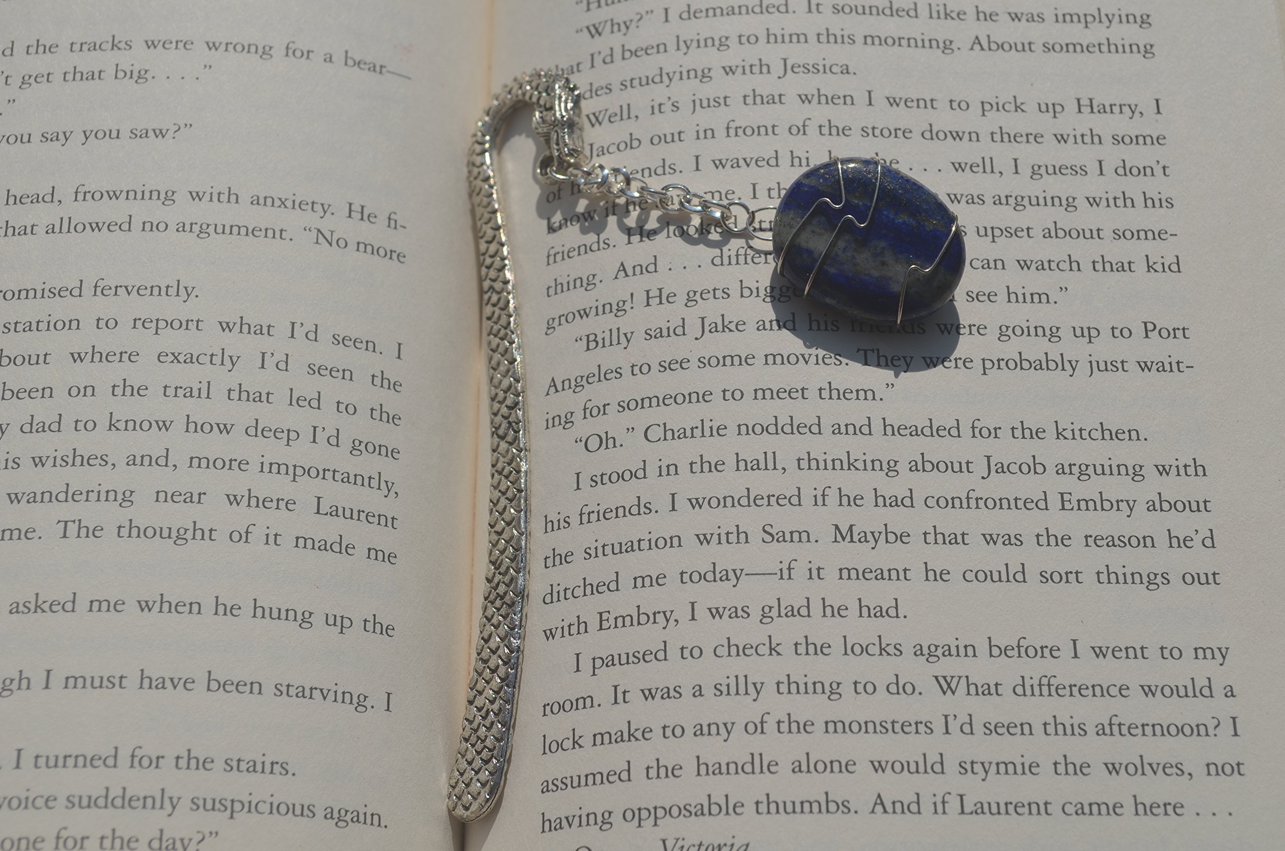 Handmade Lapis Lazuli Stone Wire Wrapped Bookmark - Elegant Book Accessory for Readers & Book Lovers - Perfect Gift for Bookworms, Birthday & Special Occasions