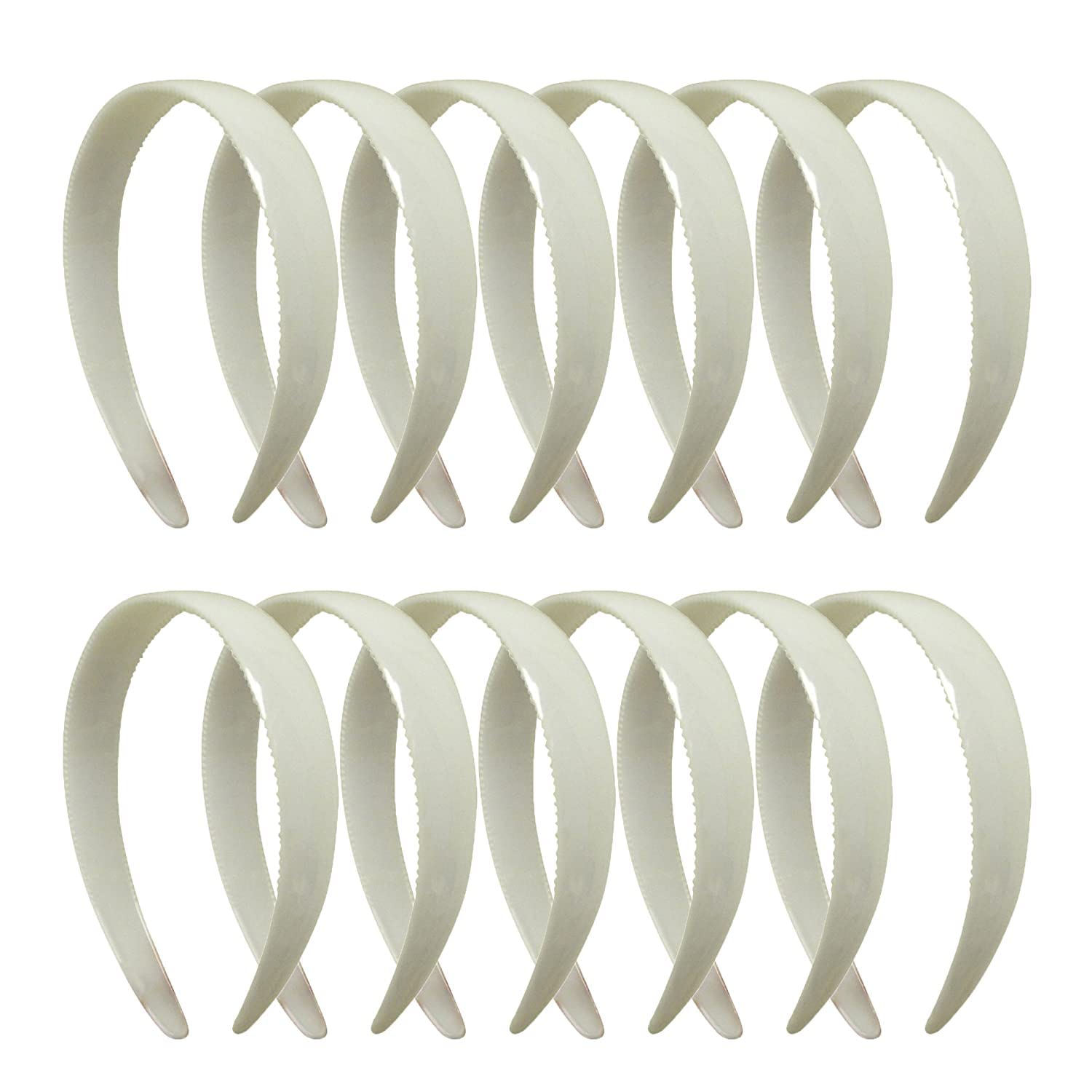 Glamifirsto White Plastic Headbands for Women & Girls - Plain Teeth Design DIY Hair Accessories | Perfect for School, Parties, and Everyday Wear
