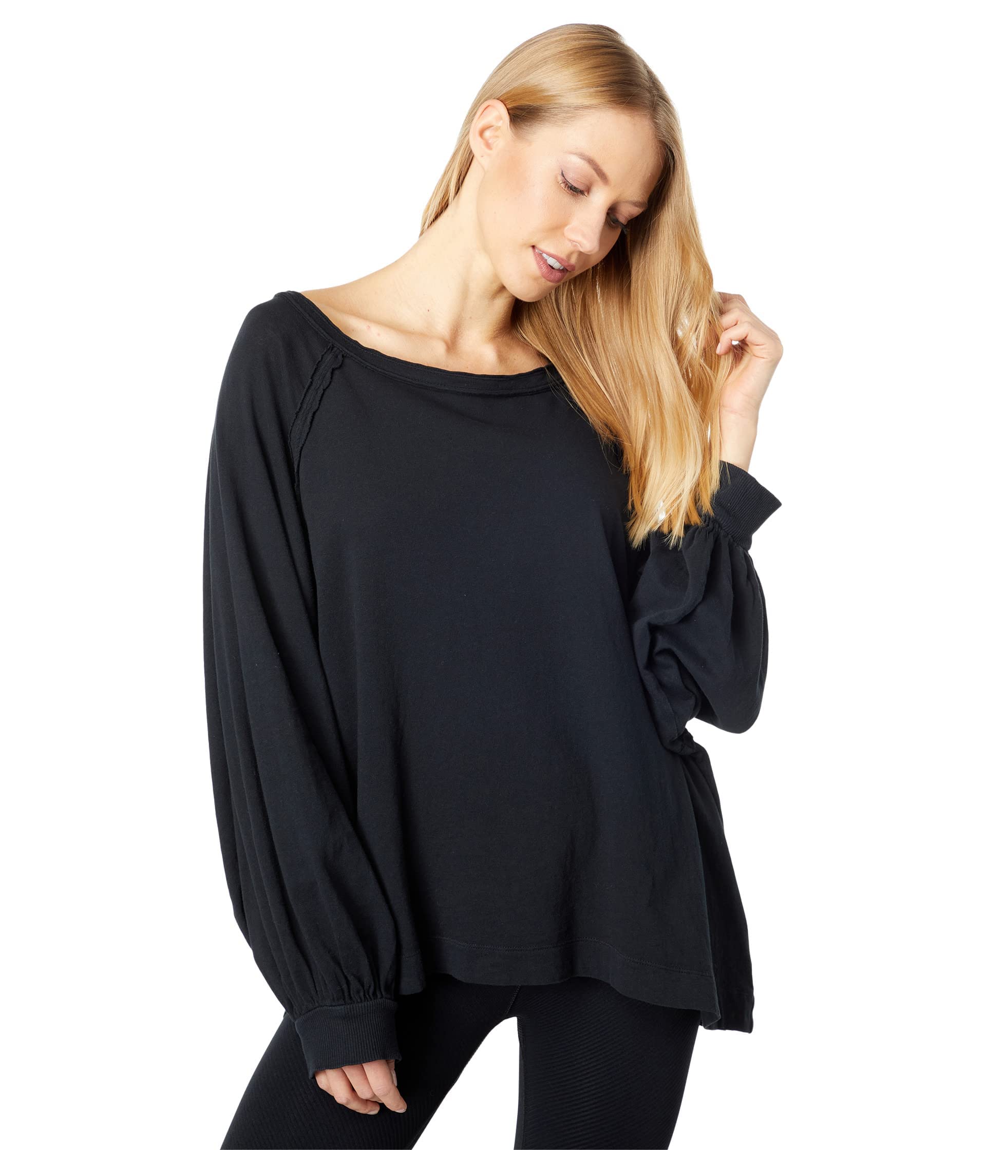 Free Women's She's Everything Long Sleeve Solid Blouse - Boho Chic Casual Top for Everyday Wear, Date Night & Office Outfits