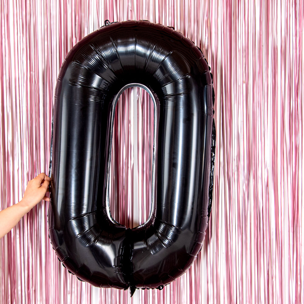 Balloonify Black Mylar Number 0 Balloon - 40 Inch Large Foil Balloon for Birthday Parties, Baby Showers & Anniversary Decorations (1 Count)