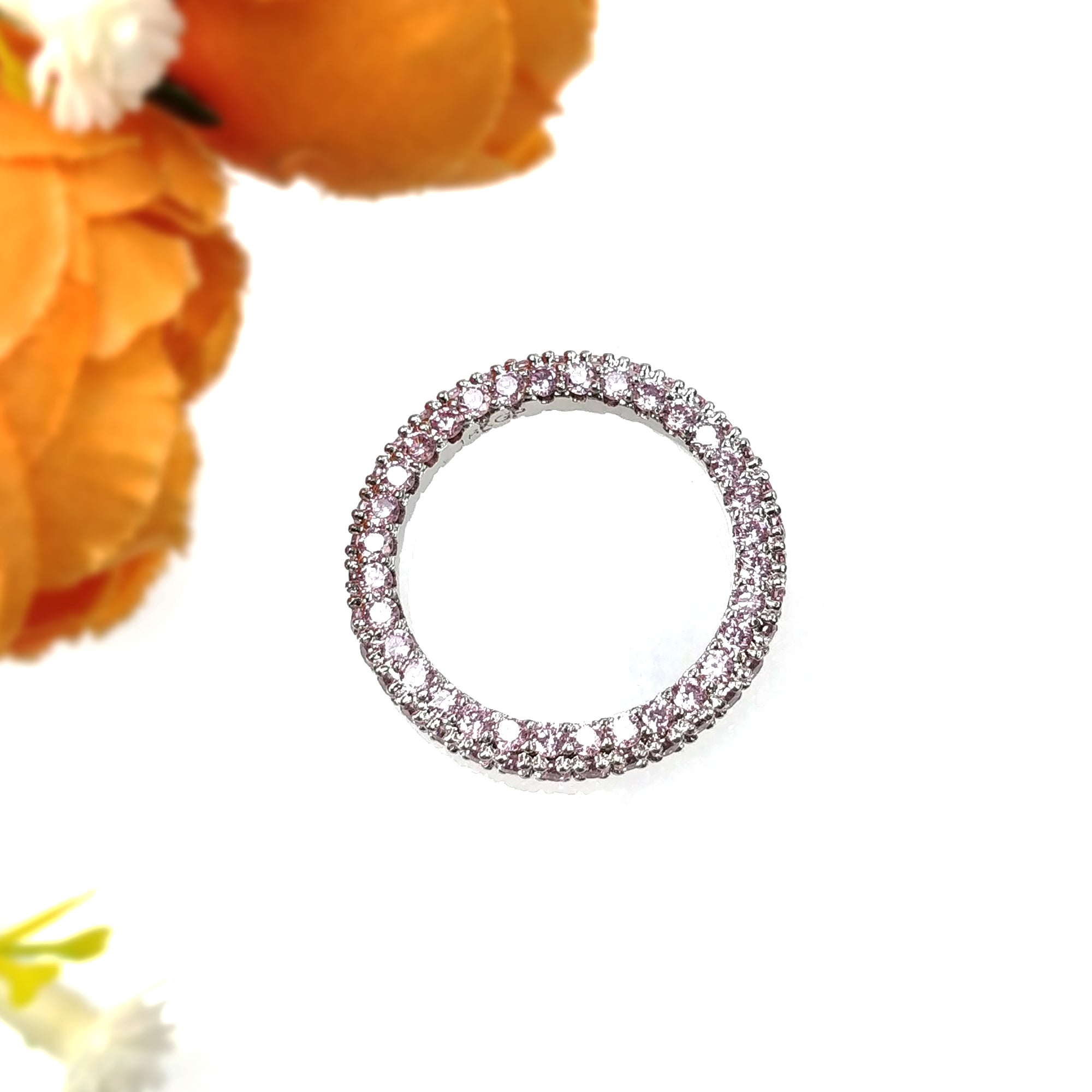 Elegant AAA Cubic Zirconia Women's Rings - White & Pink Crystal Channel Set Fashion Jewelry | Perfect Gift for Her, Anniversary, Birthday & Special Occasions