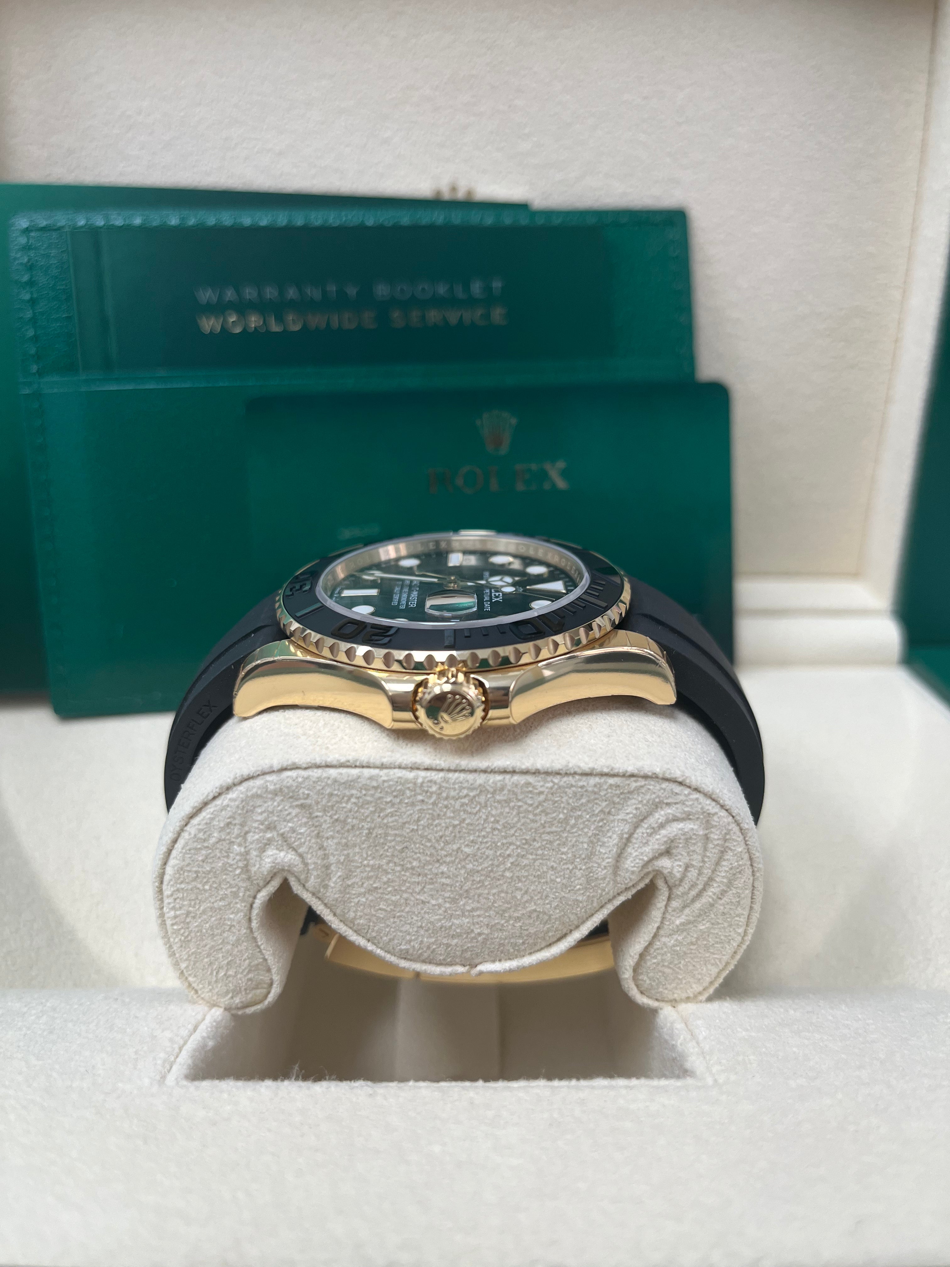 Rolex Yacht Master 42 Watch - 18K Yellow Gold, Black Dial, Oysterflex Strap (Ref.226658) | Luxury Men's Diving Watch for Sailing & Special Occasions