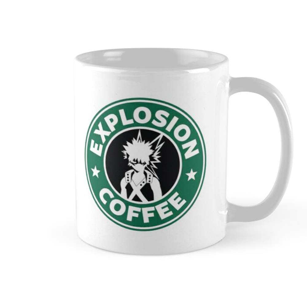 Bakugo Coffee Mug 11oz & 15oz Ceramic Tea Cup - Explosion Design Anime Themed Cup for Coffee, Tea, Hot Drinks - Perfect for Home, Office, Gift & Anime Fans Collection