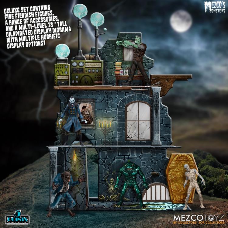 Mezco Monsters 5 Points Tower of Fear Deluxe Boxed Set Action Figure - Horror Collectible for Display & Scary Movie Nights