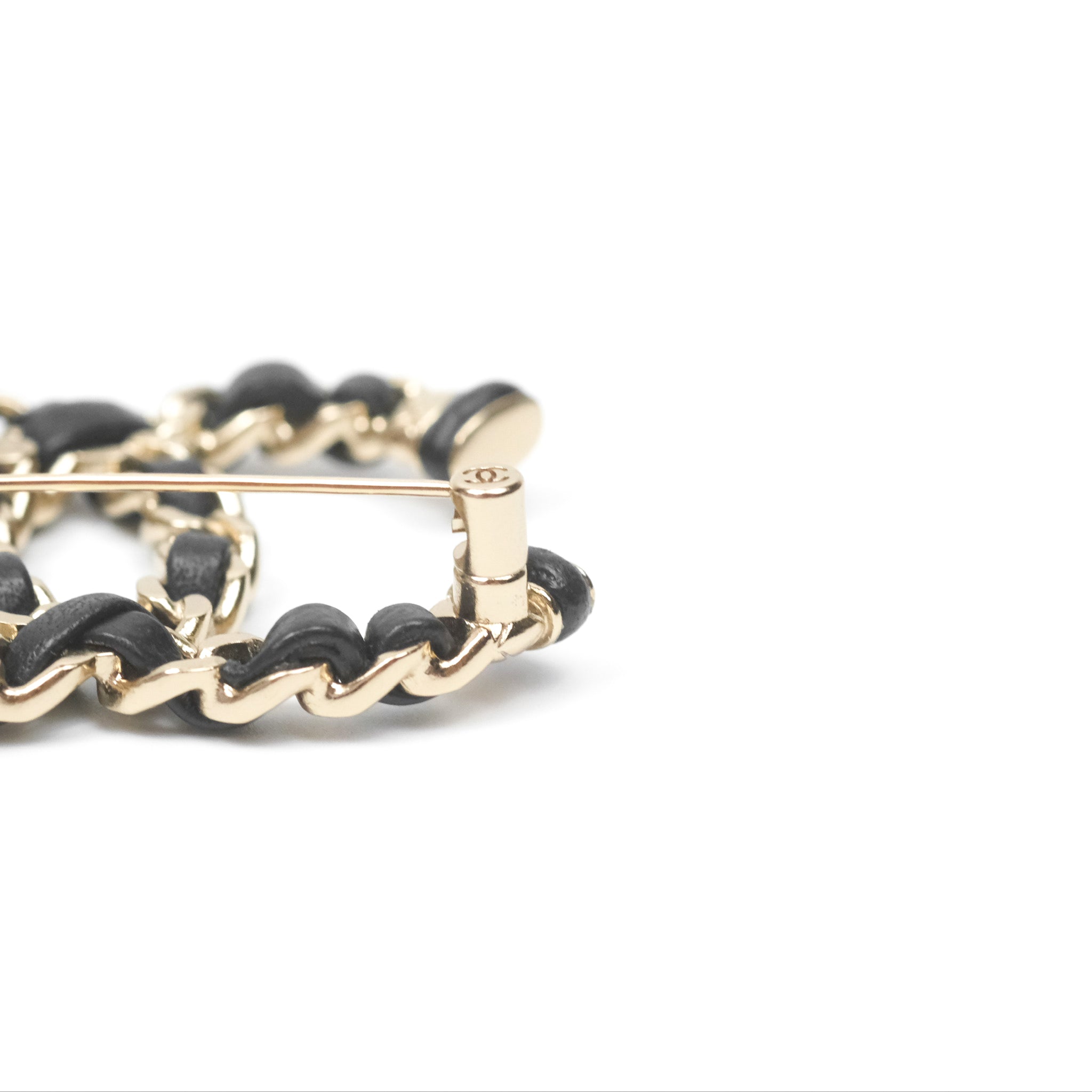 Chanel CC Black Lambskin Brooch in Gold Tone - Elegant Luxury Pin for Women - Perfect for Jackets, Bags, and Special Occasions