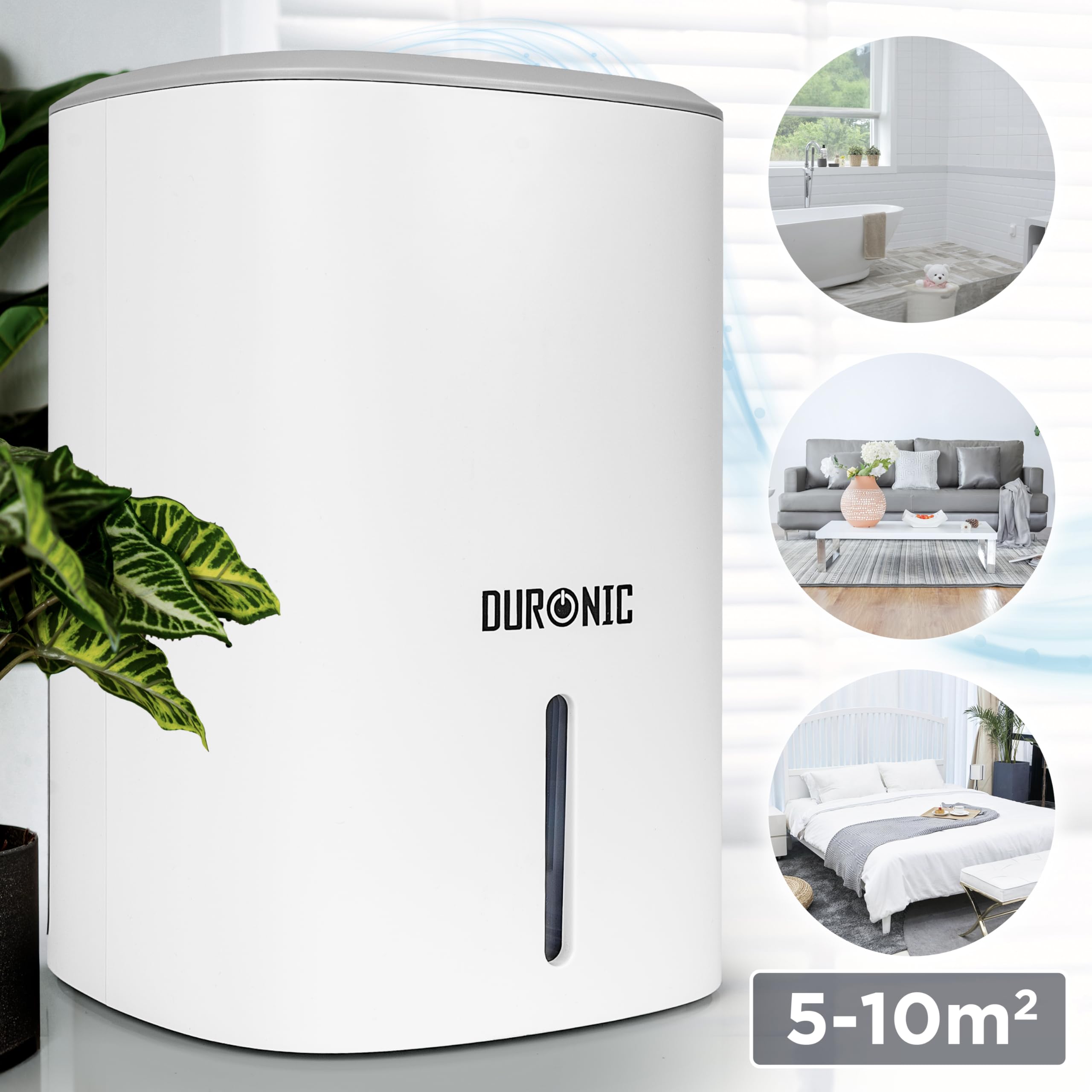 Duronic Compact Eco Efficient Dehumidifier DH06 | 0.8L Capacity | Prevents Mold & Absorbs Excess Moisture | Ideal for Home, Kitchen, Bedroom, Garage | White | Perfect for Small Spaces & Damp Areas