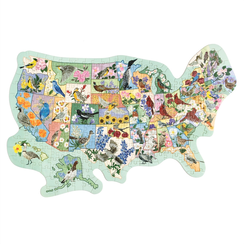Birds & Blooms Across America - 300 Piece Jigsaw Puzzle for Adults & Families | Perfect for Relaxation, Home Decor & Educational Fun