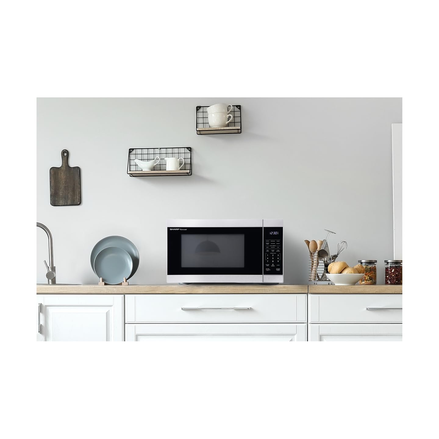 SHARP SMC1162KS 1.1 CuFt Countertop Microwave Oven with Removable 12.4