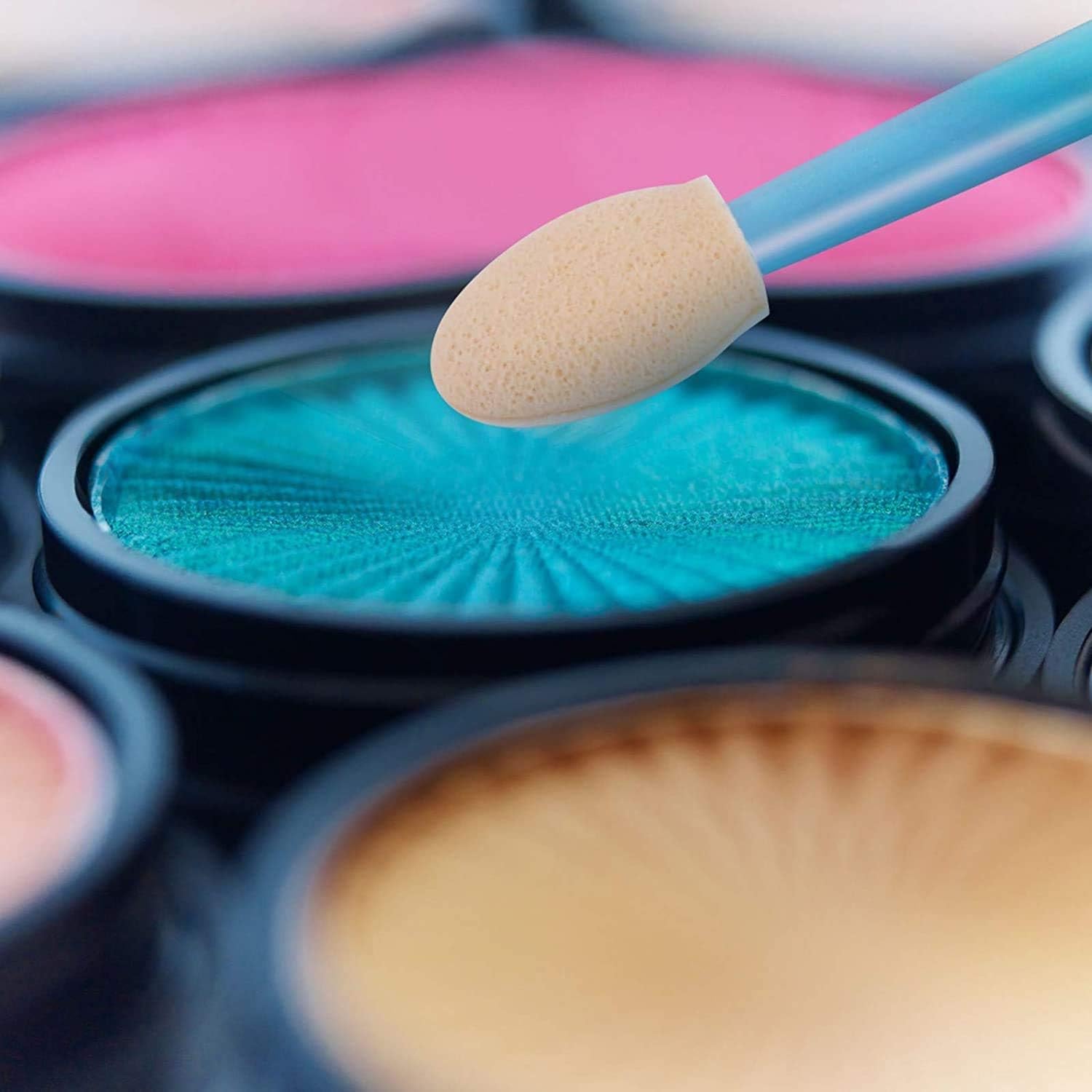 10Pcs Dual-Sided Eyeshadow Sponge Applicators - Disposable Makeup Brushes for Easy Blending