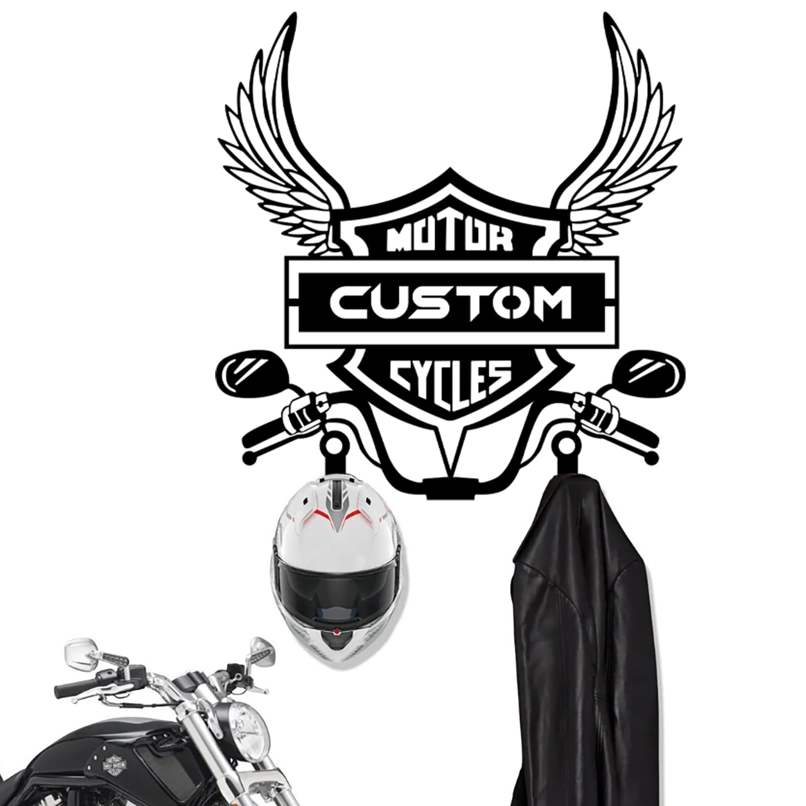 Custom Motorcycle Helmet Wall Mount - Personalized Helmet Rack & Storage for Home Garage