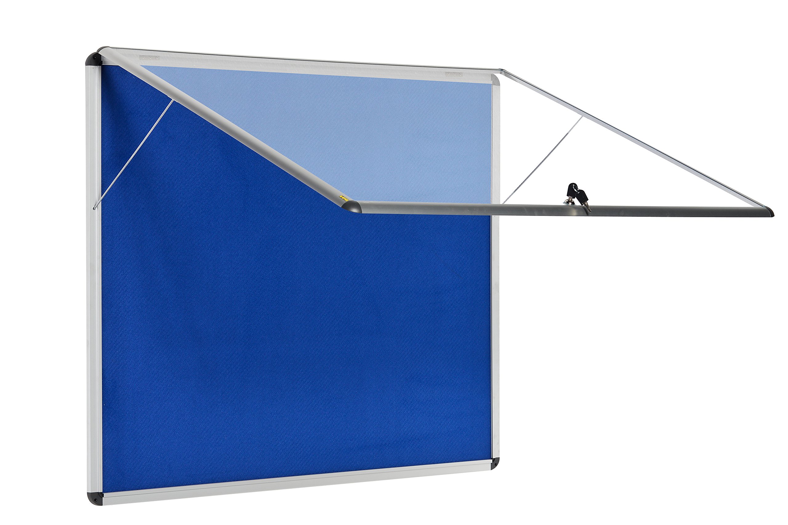 Fireproof Display Case with Blue Felt & Aluminum Frame - 114.2 x 95.3 cm (15xA4) - Top Hinged Enclosure for Documents, Awards & Collectibles - Perfect for Offices, Museums & Exhibitions