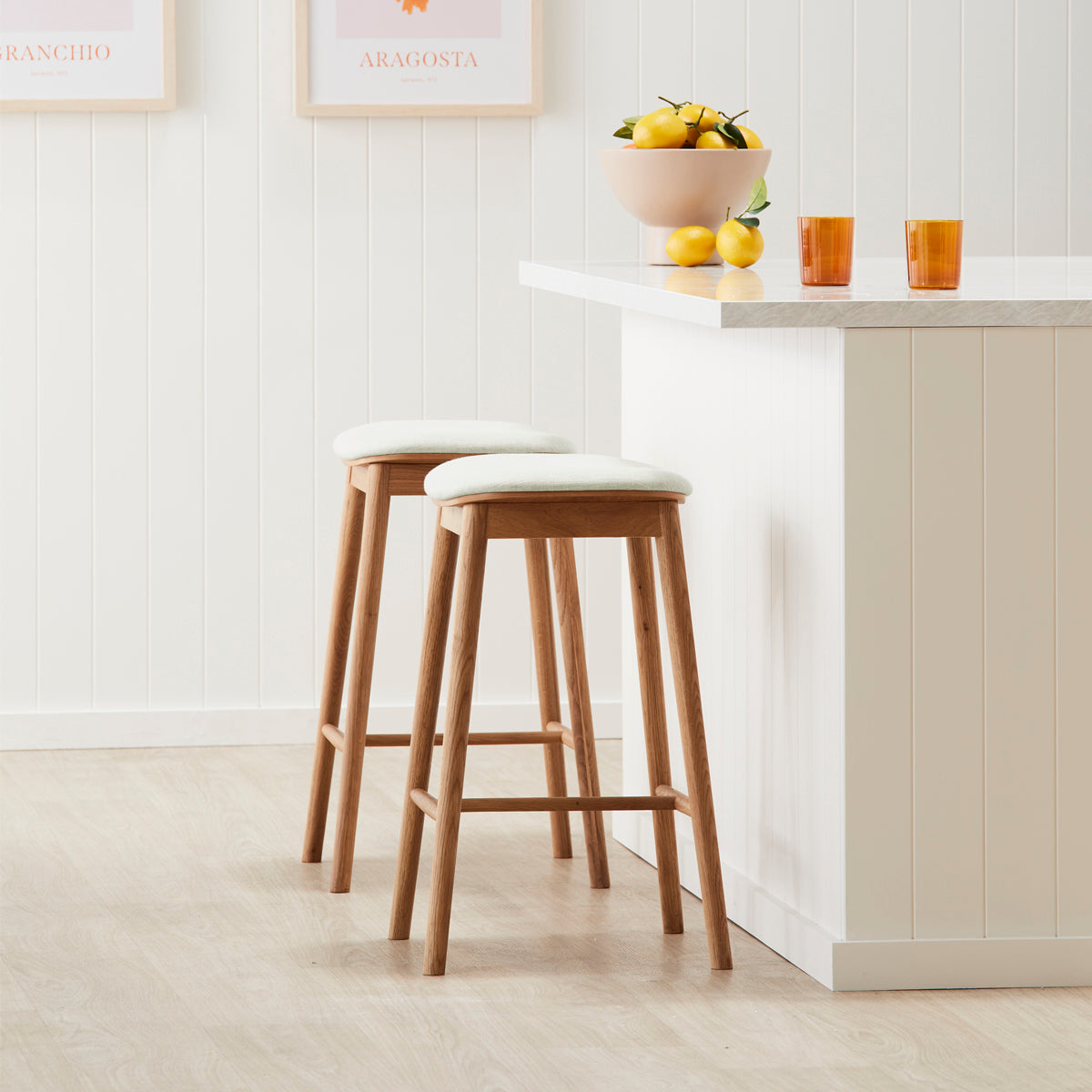Lando Fabric Backless Bar Stool - Modern Kitchen Island & Counter Height Stool for Dining & Home Decor - Perfect for Small Spaces, Breakfast Nooks & Bars