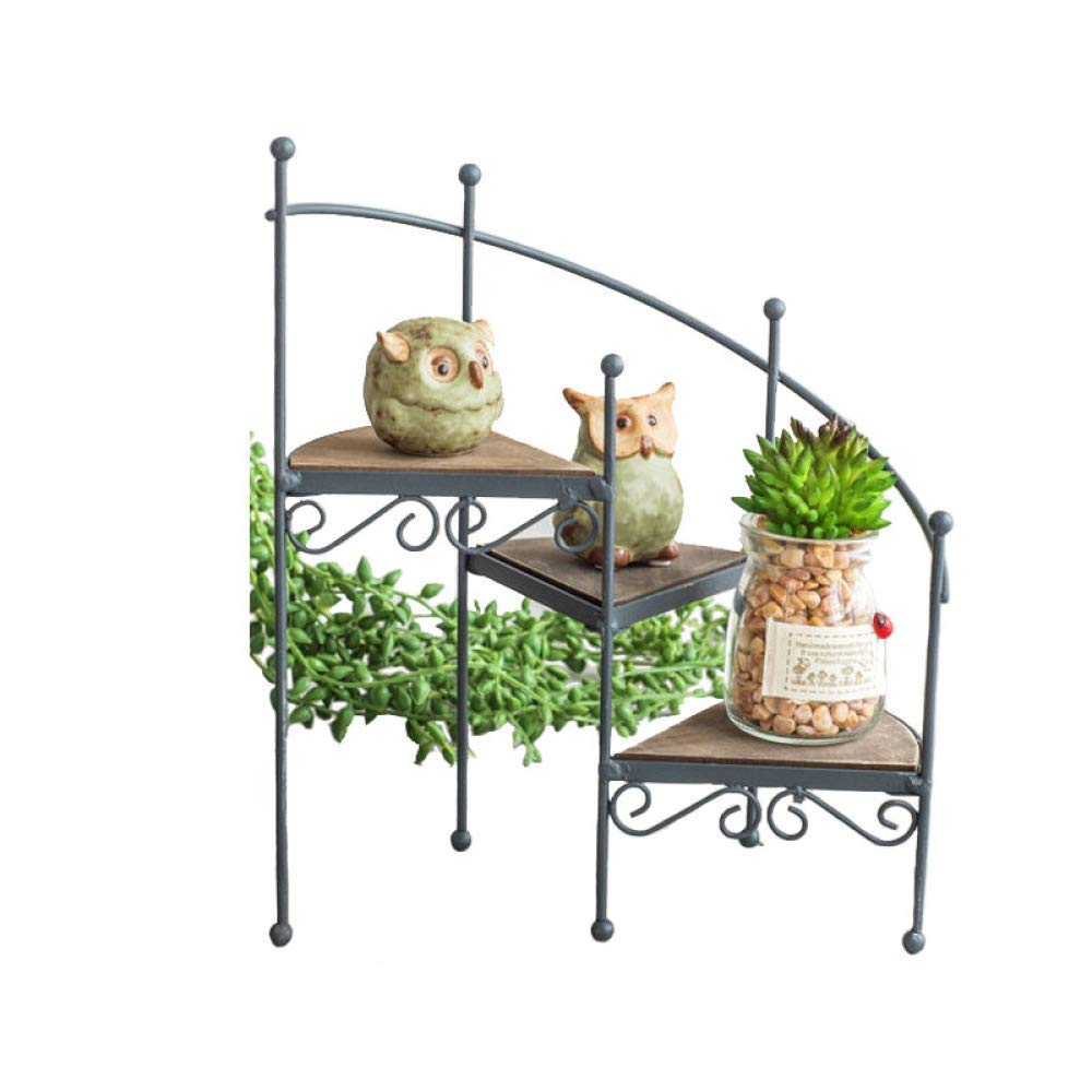 KAUTO 3-Tier Metal Plant Stand - Heavy Duty Iron Flower Pot Holder for Indoor & Outdoor Garden Decor - Perfect for Balcony, Patio, Living Room & Office Plants