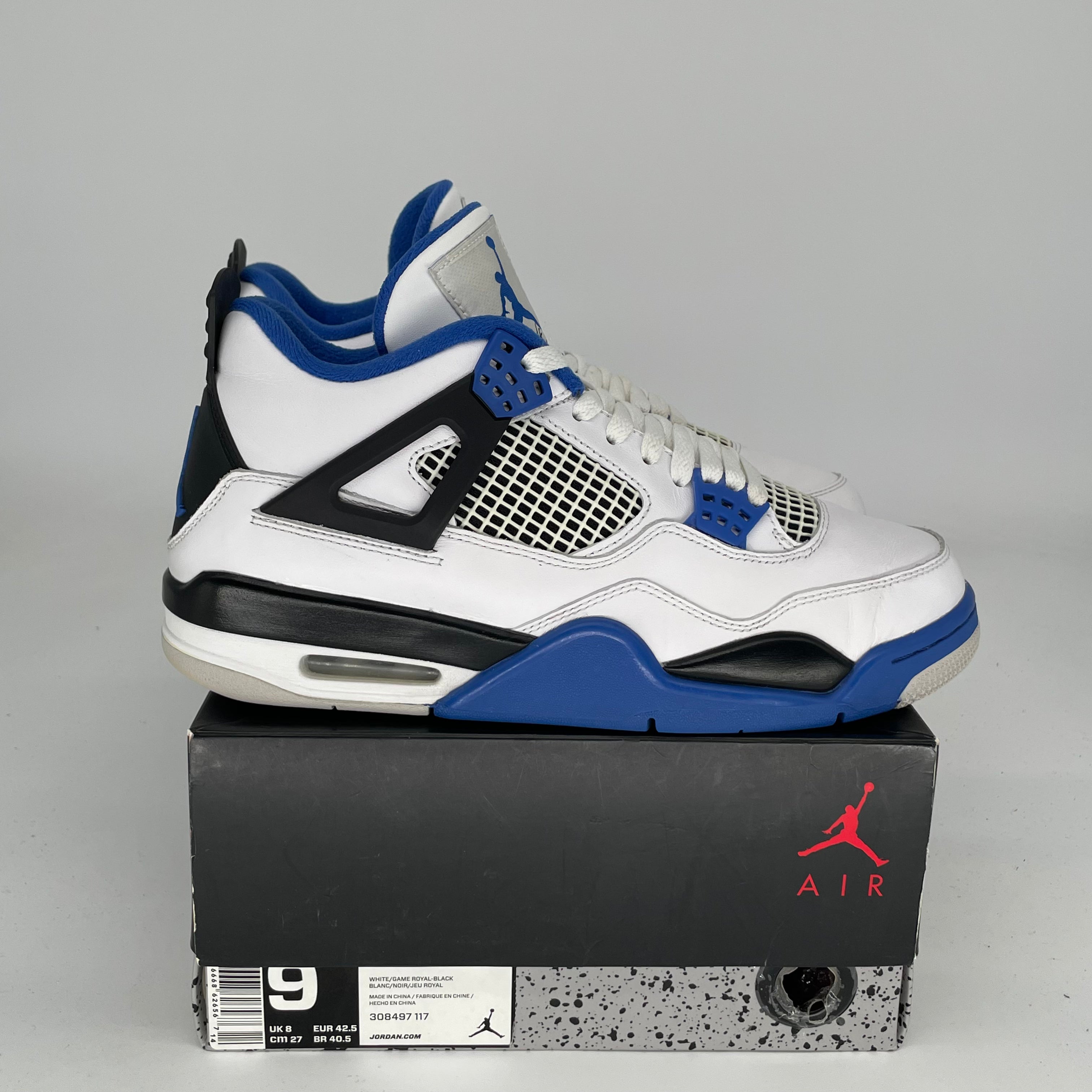 AIR JORDAN 4 MOTORSPORTS Sneakers Men's Size 9 - White/Black/Red Retro Basketball Shoes 308497-117 | Authentic Retro Jordans for Sports, Streetwear & Sneaker Collection