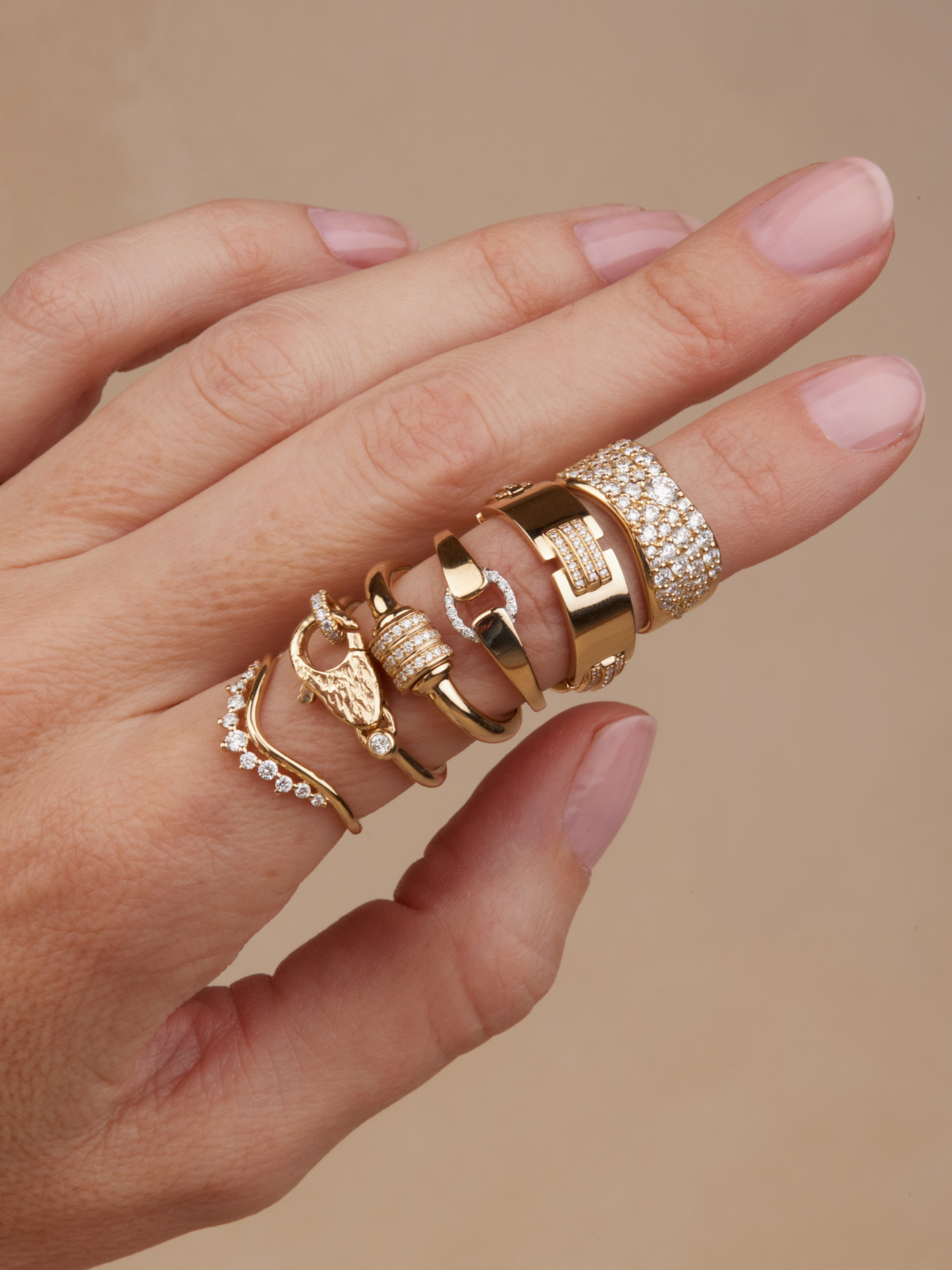 Two Tone Diamond Buckle Ring for Women - Elegant Stackable Jewelry Gift for Valentine's Day, Anniversary & Special Occasions