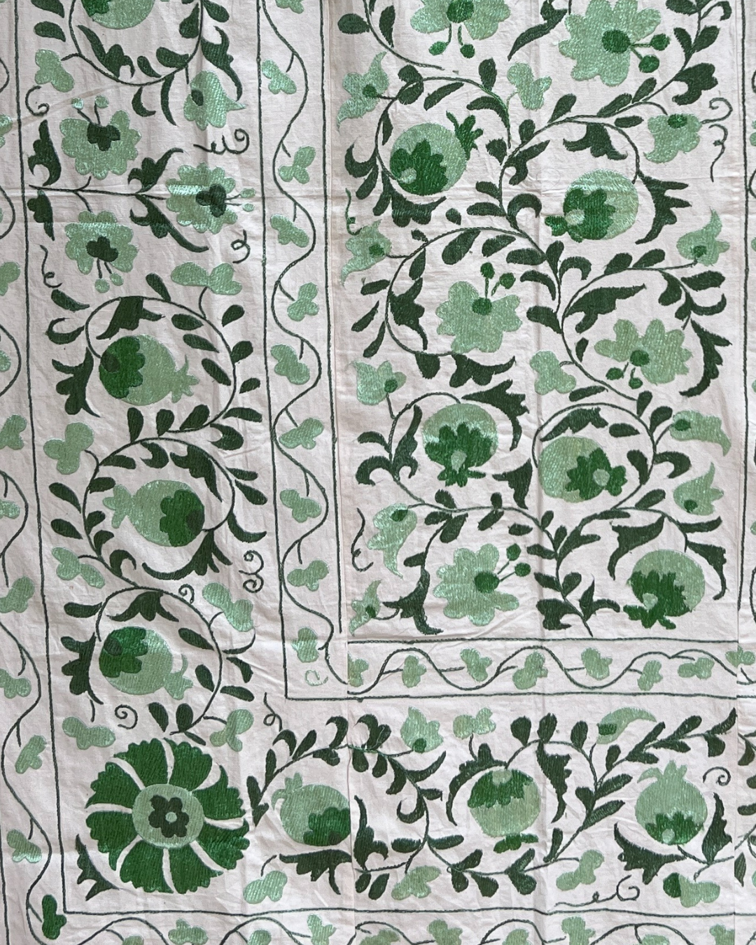 Suzani No. 227 - Authentic Handmade Uzbek Suzani Embroidery Textile - Perfect for Home Decor, Wall Hanging & Boho Chic Interiors