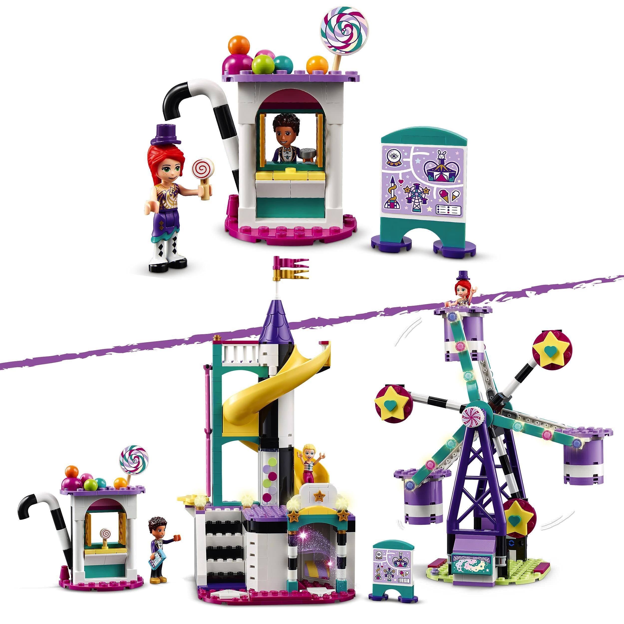 LEGO 41689 Friends La Grande Roue et Le Toboggan Magiques Building Toy Set - Creative Play for Kids, Fun Fairground Theme, Perfect Birthday Gift for Girls & Boys (Great for Imaginative Play & Room Decor)