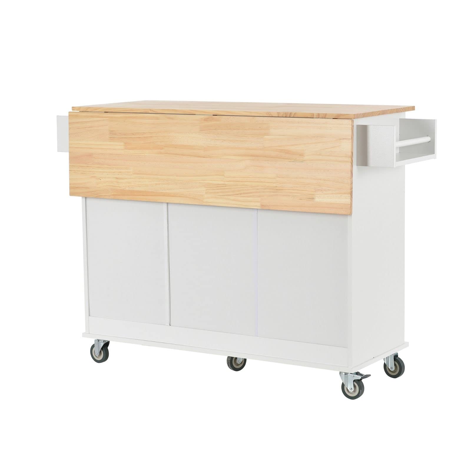 Rolling Kitchen Island with Wood Top & Storage - Perfect for Small Spaces