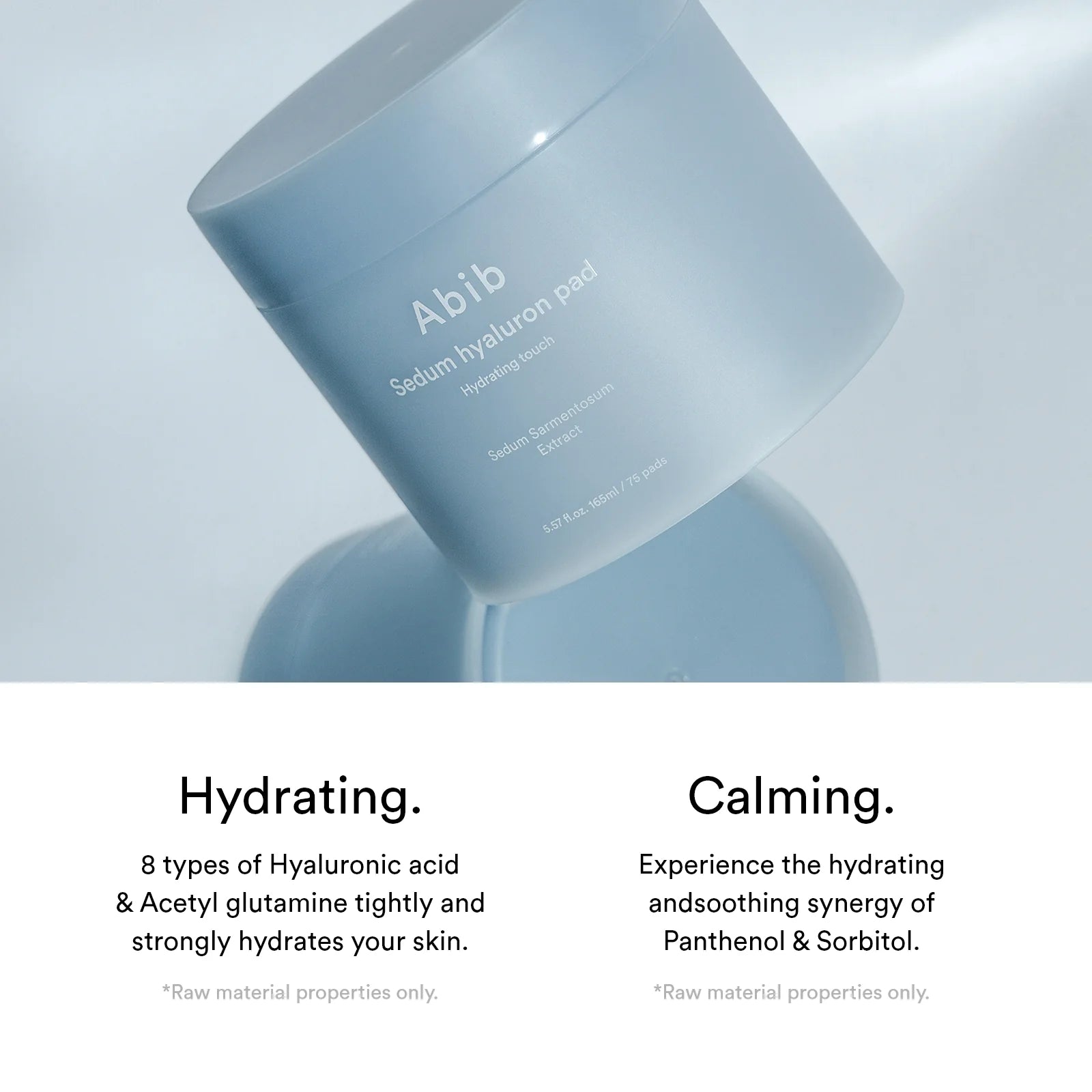 Abib Sedum Hyaluron Hydrating Face Pads - 75 Pads (165ml) | Soothing & Moisturizing Korean Skincare for Dry Skin | Perfect for Travel & Daily Hydration Routine