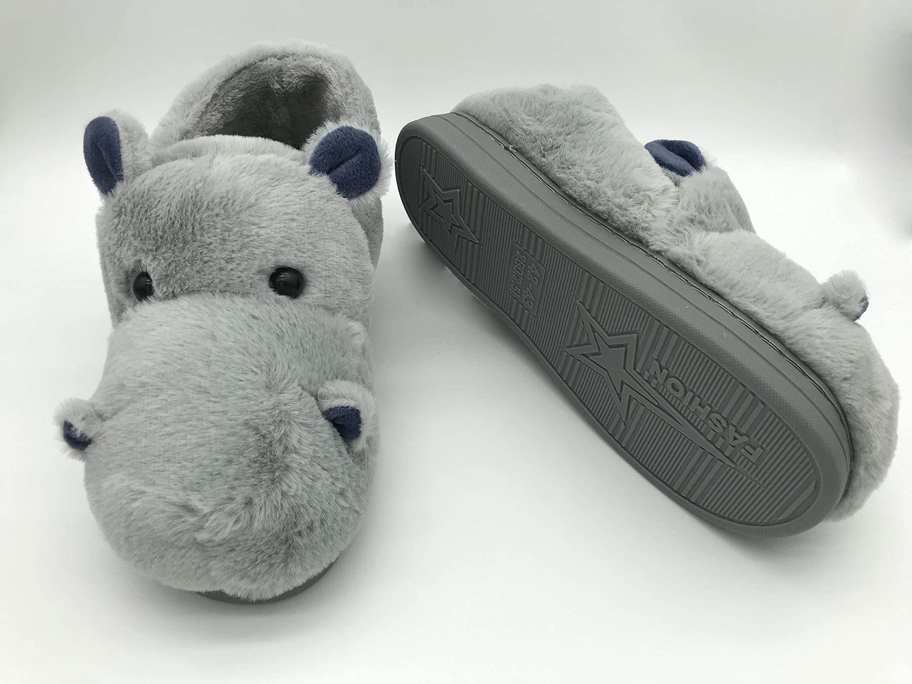 **Hippo Slippers for Couples - Non-Slip Plush Cotton Animal House Slippers - Cozy Home Wear for Indoor, Lounge & Gift Giving**