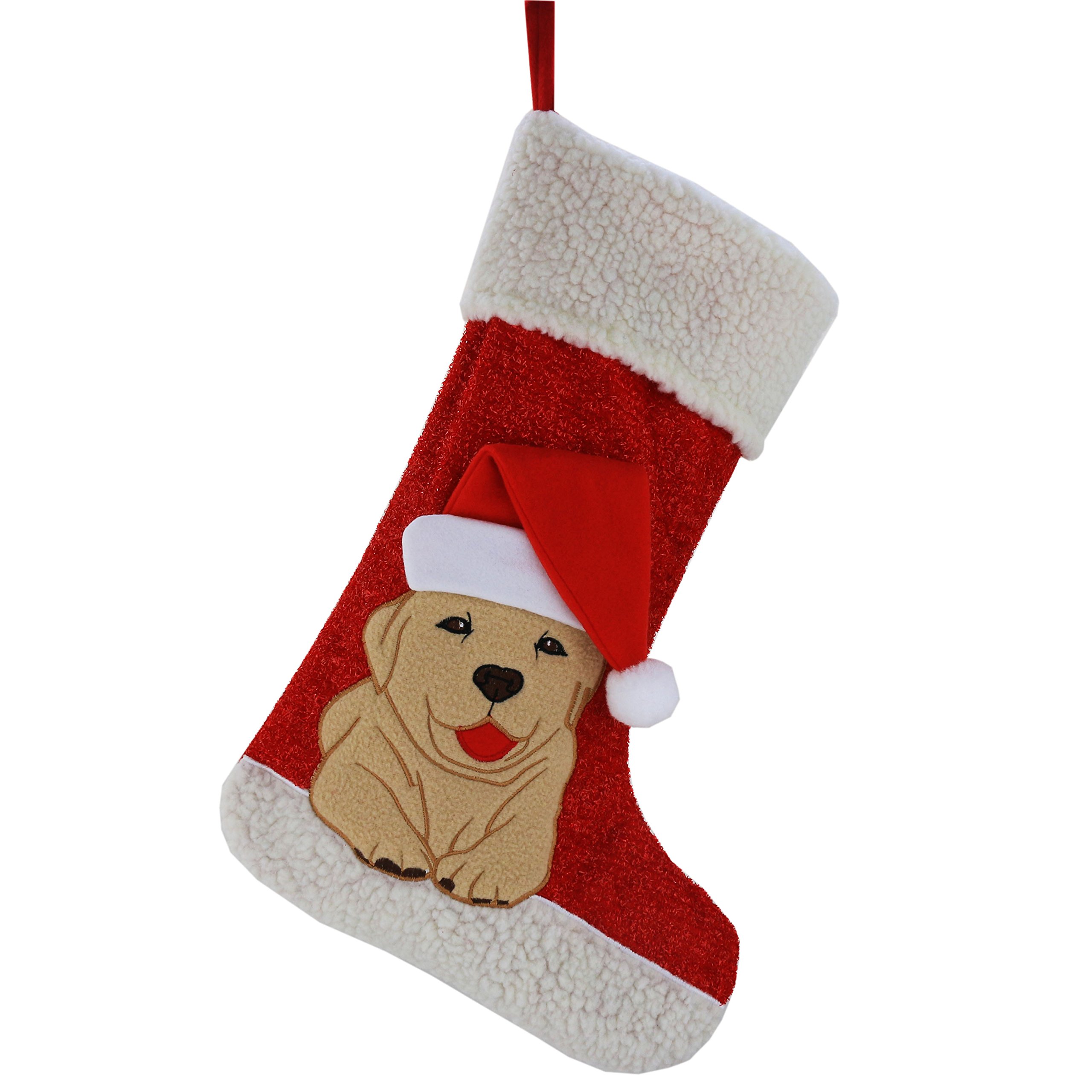 WEWILL 20 Inch Adorable Dog Christmas Stockings - Embroidered Pet Stocking for Puppies, Holiday Gift for Dog Lovers | Perfect for Christmas Decor, Pet Gifts & Festive Home Decor