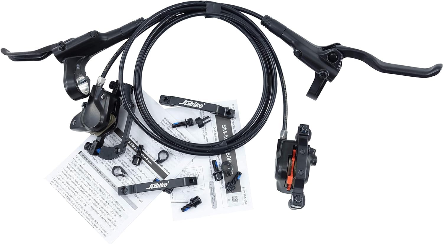 Shimano MT200 Hydraulic Disc Brake Set - Compatible with Mountain Bike, MTB, XC Trail, e-Bike & Fat Bike - Premium Upgrade Kit for Mechanical Disc Brakes - Perfect for Off-Road Cycling, Commuting & Adventure Riding