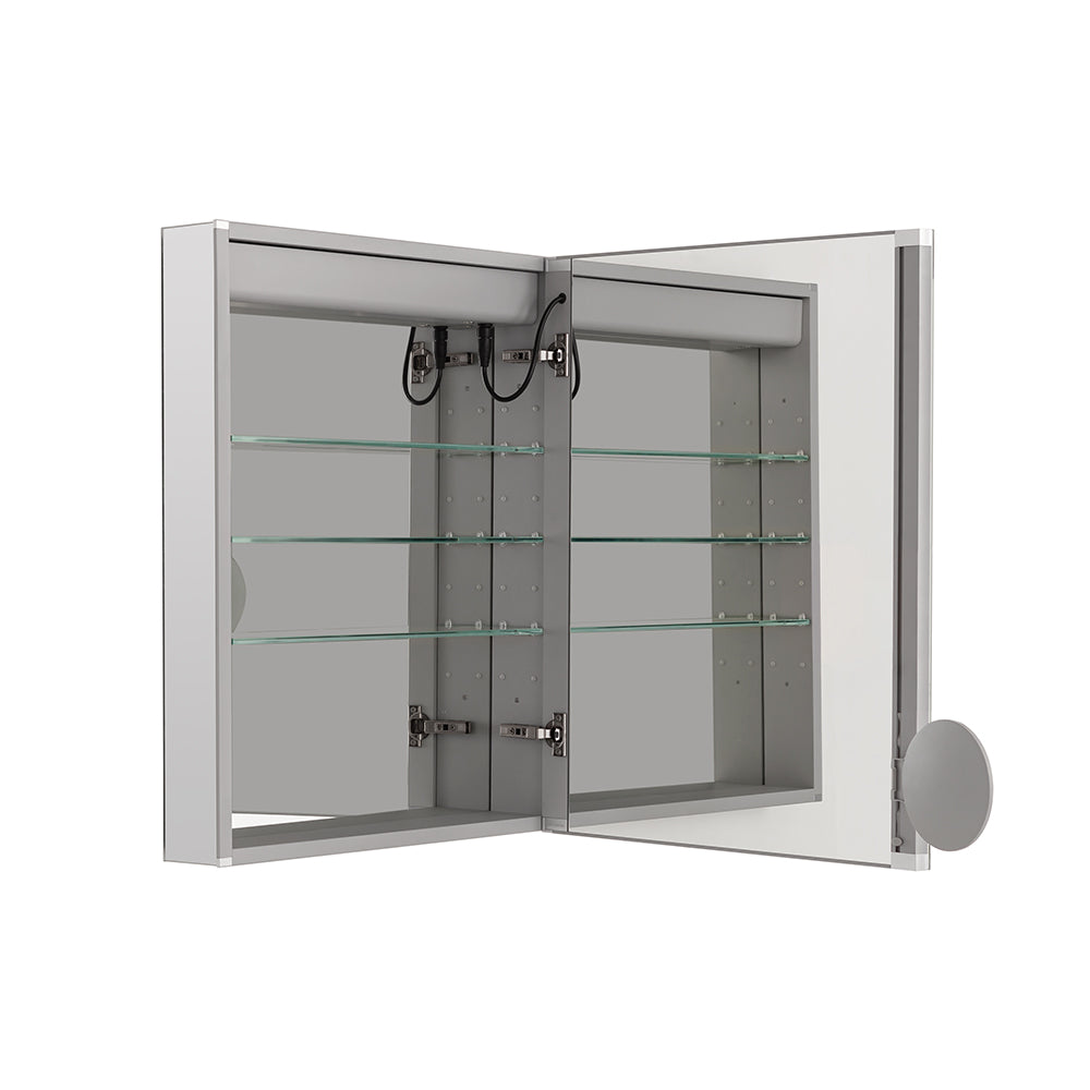 Aquadom Royale Basic Q 24x30 Right or Left Hinge LED Lighted Bathroom Medicine Cabinet - Perfect for Modern Homes & Spa-Like Retreats