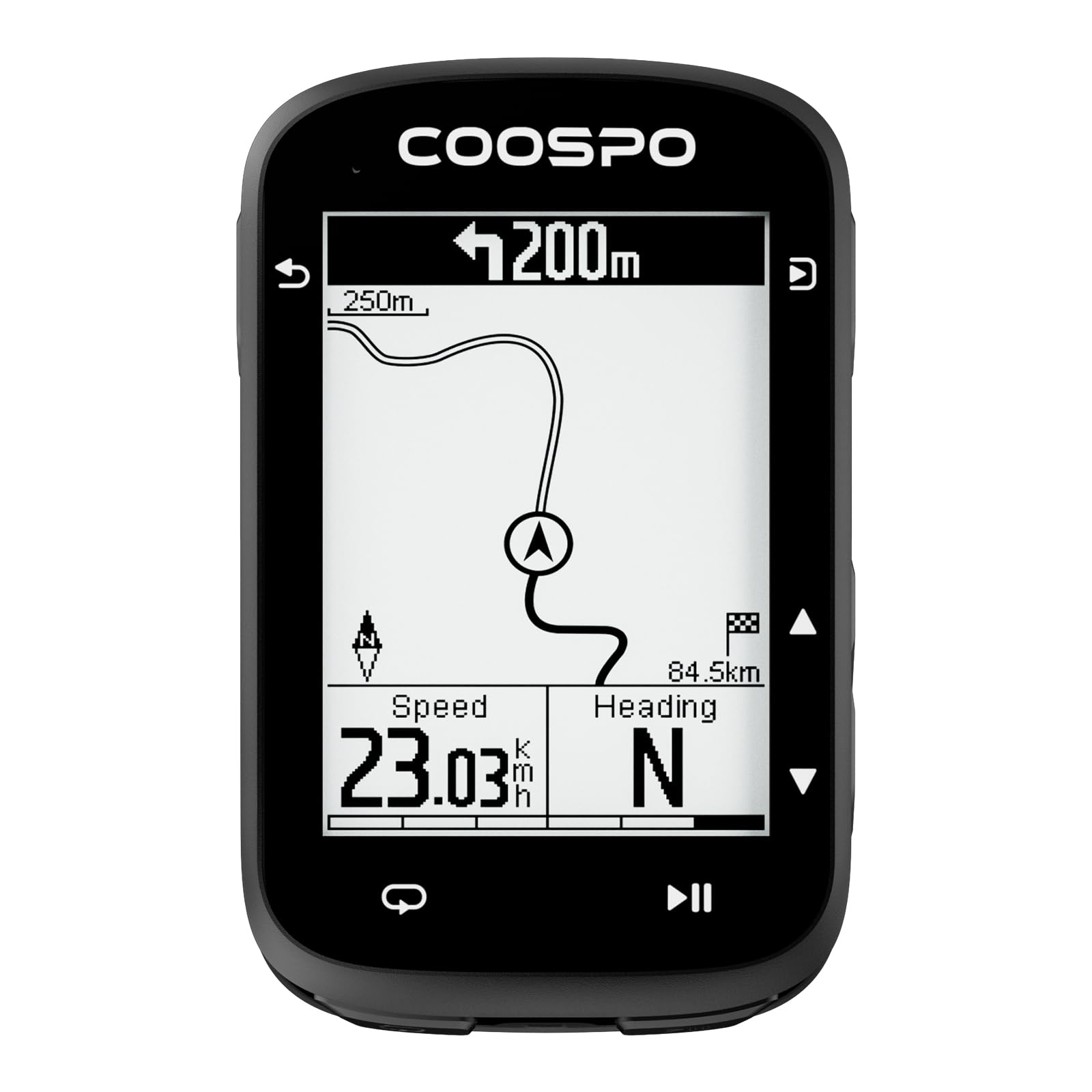 COOSPO Wireless GPS Bike Computer CS500 - 2.6 Inch LCD Cycling GPS with Bluetooth 5.0 & ANT+ | Route Navigation, Speed Tracking & Bike Radar Support | 45H Battery Life & Auto-Backlight for Road, Mountain & Commuter Biking