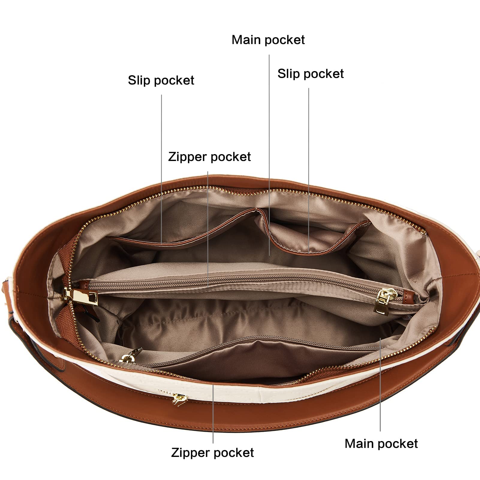 BOSTANTEN Women's Genuine Leather Handbag - Large Hobo Shoulder Bag with RFID Blocking, Credit Card Holder & Phone Clutch in Apricot | Stylish & Spacious for Work, Travel & Everyday Use