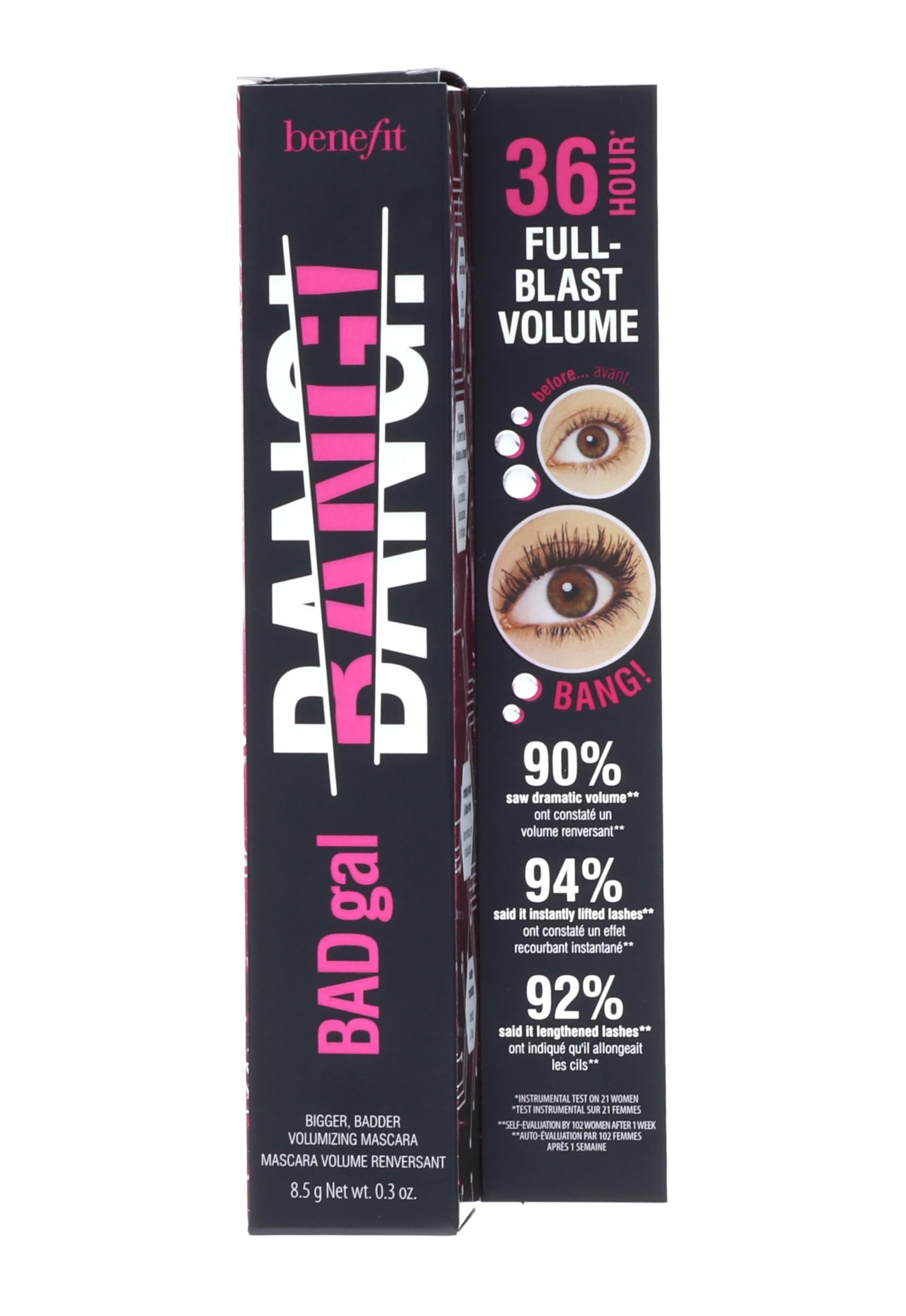 Benefit Bad Gal Bang Volumizing Mascara - 0.3 Fl Oz Black Mascara for Dramatic Volume & Length | Perfect for Everyday Wear & Special Occasions