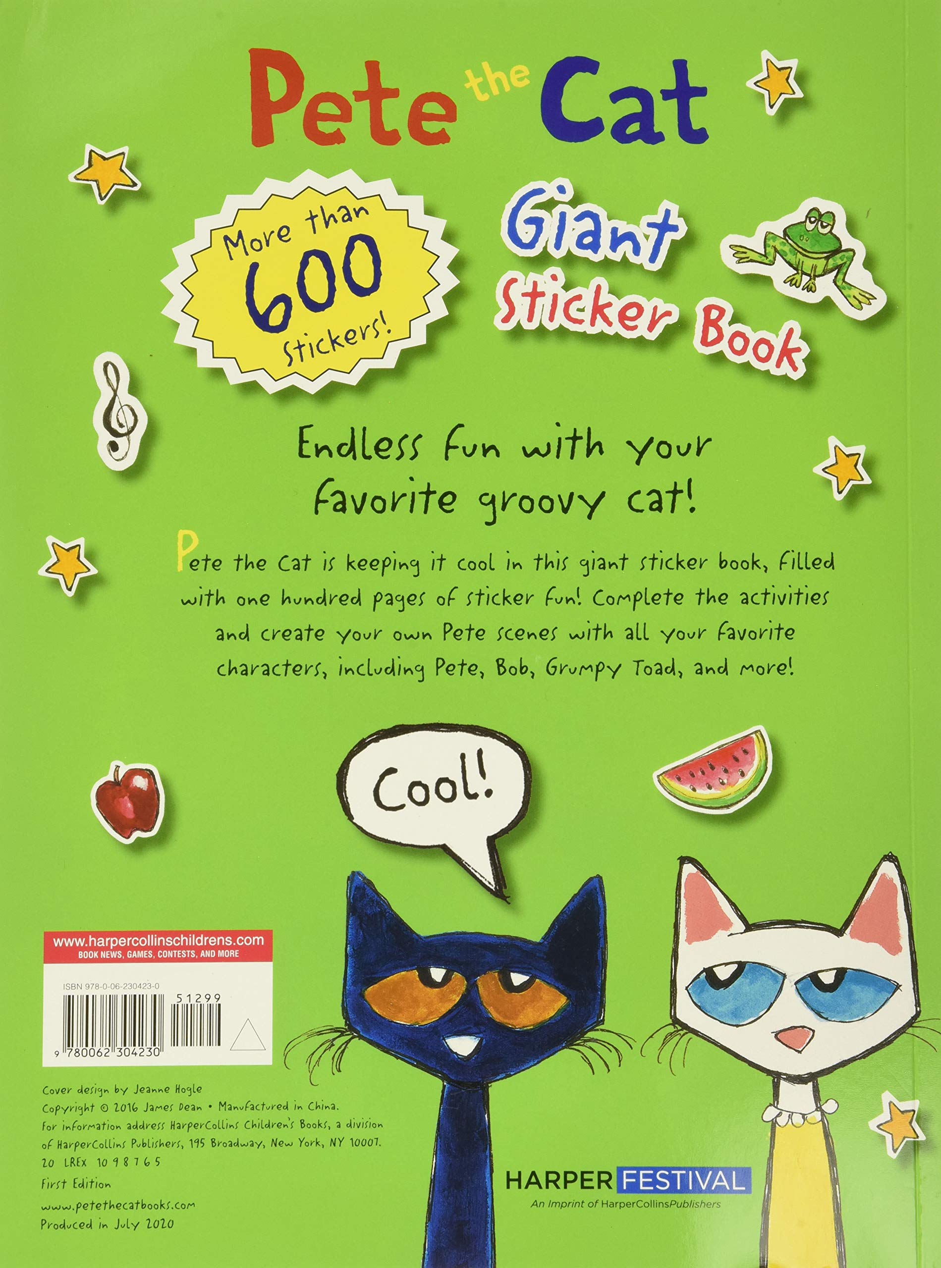 Pete the Cat Giant Sticker Book - 500+ Fun Stickers for Kids, Preschool Learning Activities, Party Favors & Scrapbooking | Perfect for Classrooms, Birthdays & Arts & Crafts Projects