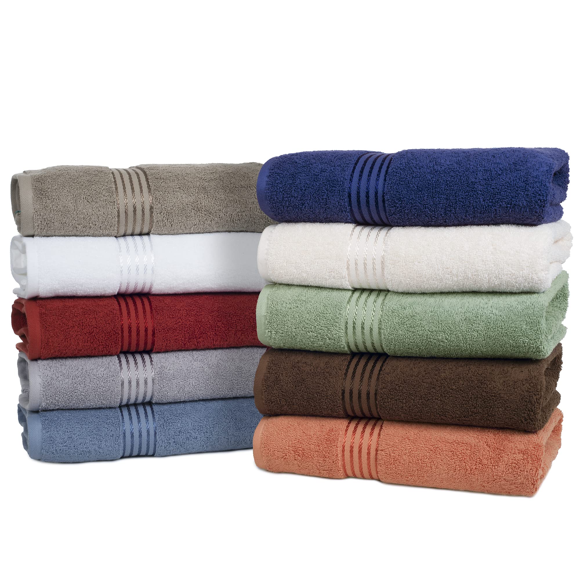 Lavish Home 6PC Cotton Towel Set - Bath & Hand Towels for Spa & Bathroom