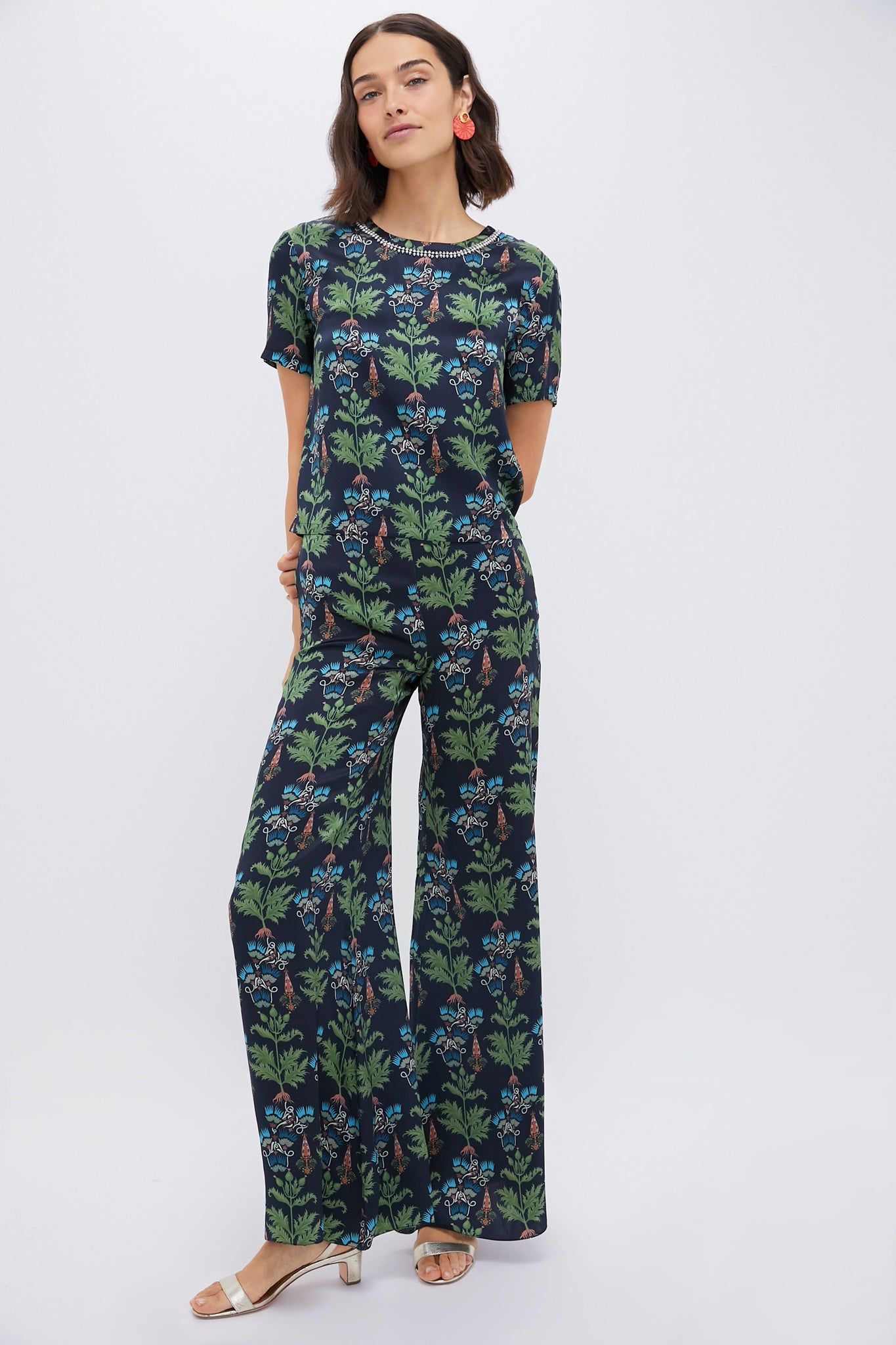 Blue Persian Botanic Gabrielle Top - Floral Print Women's Blouse for Casual & Party Wear | Perfect for Summer Outfits & Boho Style